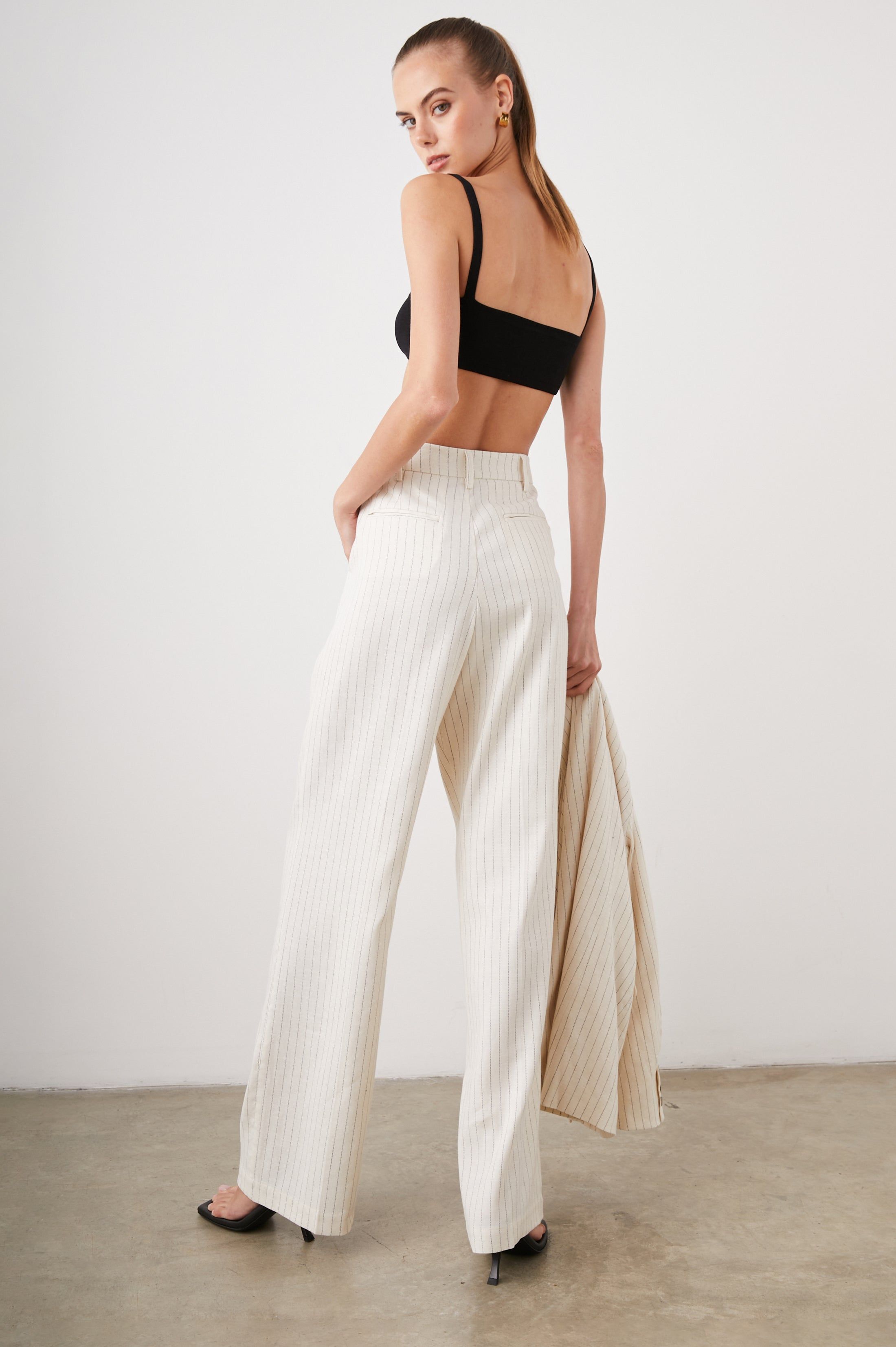 MARNIE PANT - IVORY PINSTRIPE sold by Rails product image thumbnail 4