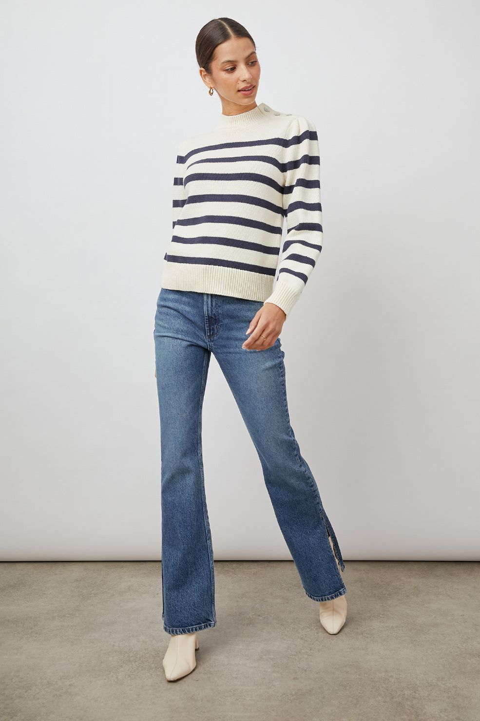 ALLIE SWEATER - IVORY NAVY STRIPE sold by Rails product image thumbnail 3