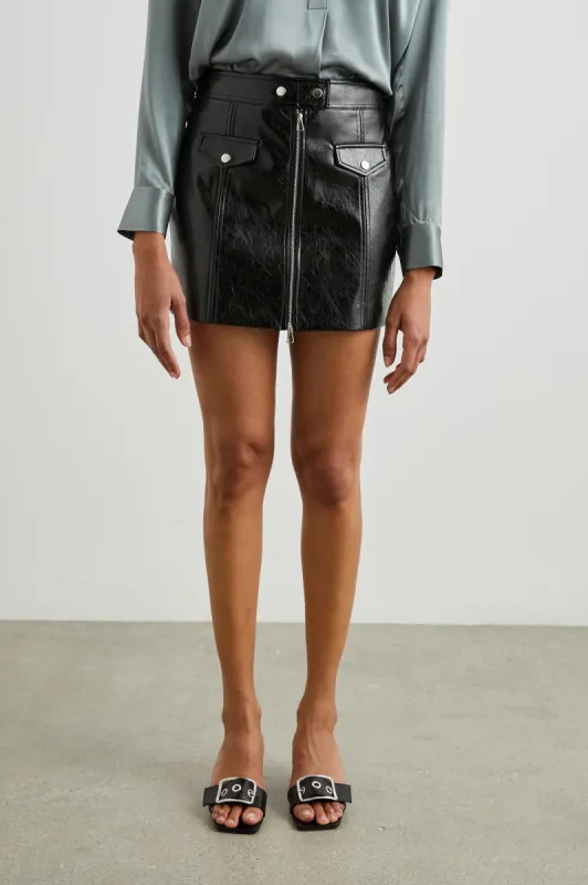 CHARLIZE SKIRT - BLACK PATENT sold by Rails