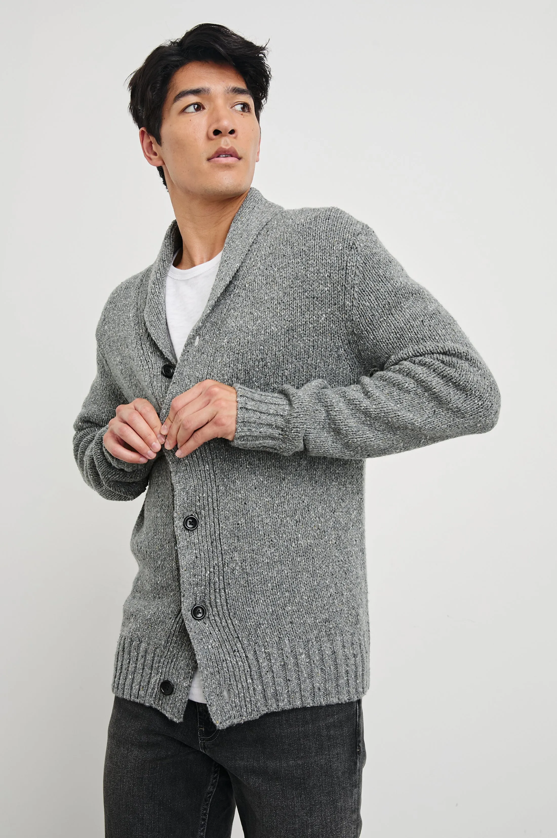CORDEN CARDIGAN - MONOCHROMATIC SPECKLE sold by Rails
