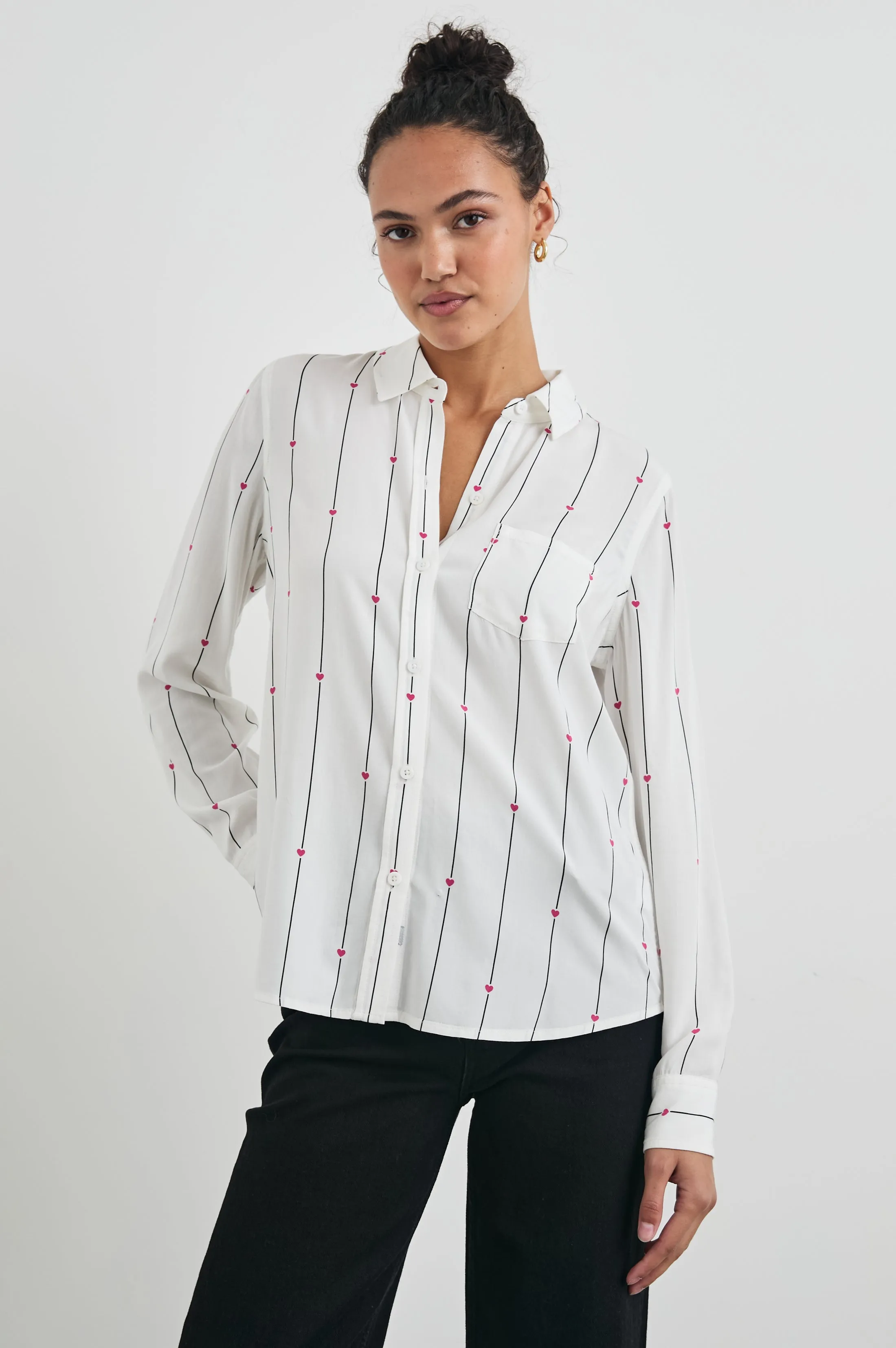 KATHRYN SHIRT - STRIPED HEARTS sold by Rails