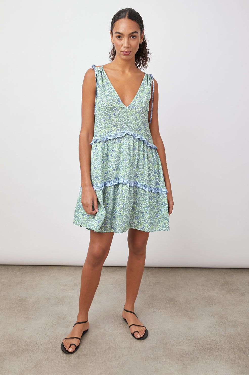 JANELLE DRESS - BLUE GREEN WILDFLOWER MIX sold by Rails