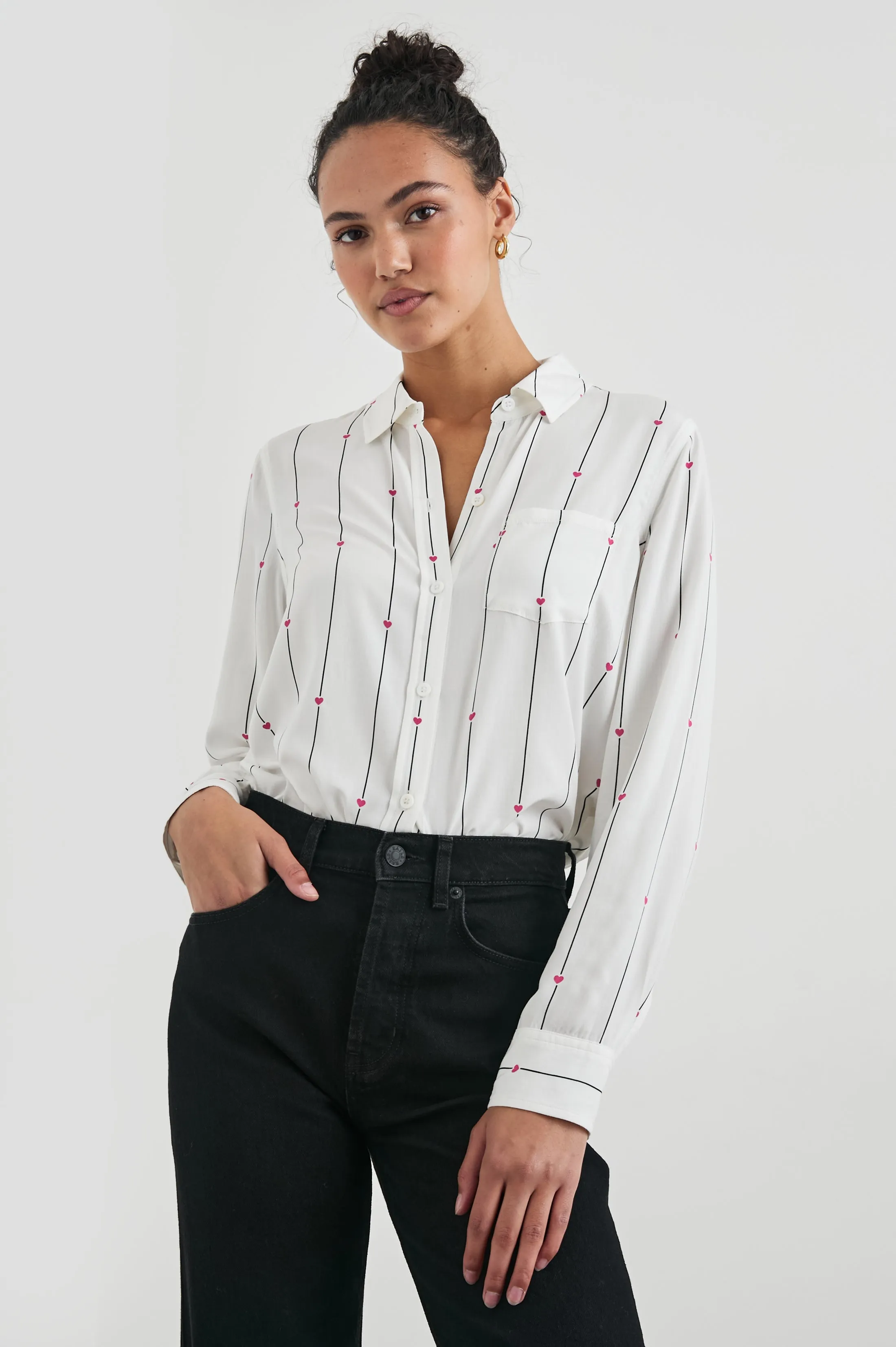 KATHRYN SHIRT - STRIPED HEARTS sold by Rails product image thumbnail 4