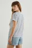 THE CLASSIC CREW T-SHIRT - IVORY NAVY STRIPE sold by Rails