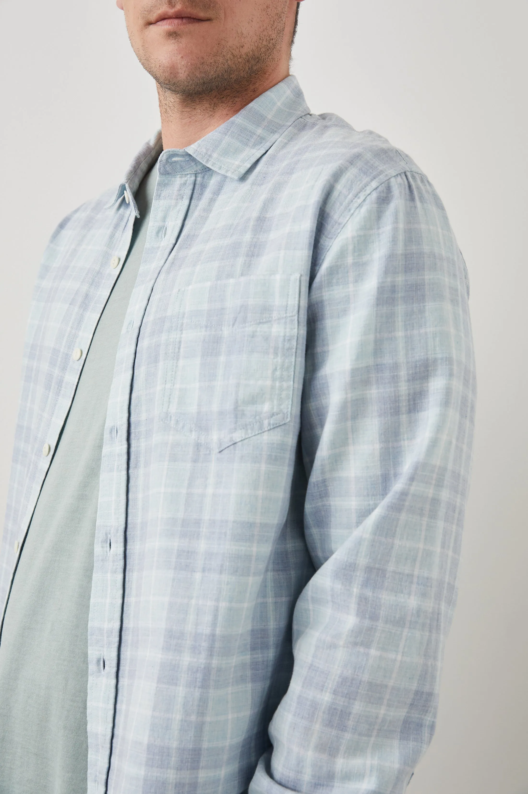 WYATT SHIRT - BITTER MELON CLOUD MELANGE sold by Rails