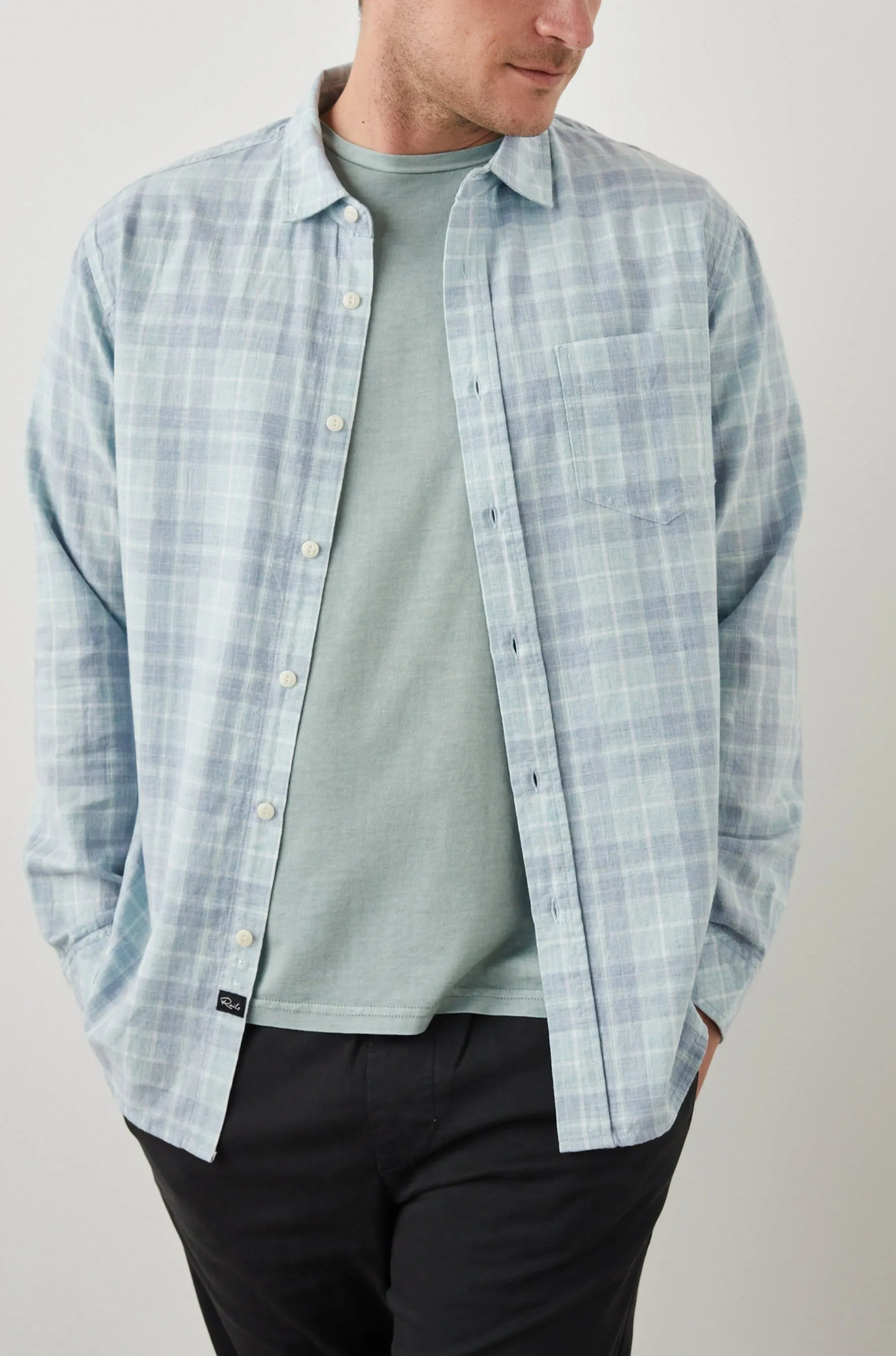 WYATT SHIRT - BITTER MELON CLOUD MELANGE sold by Rails product image thumbnail 2