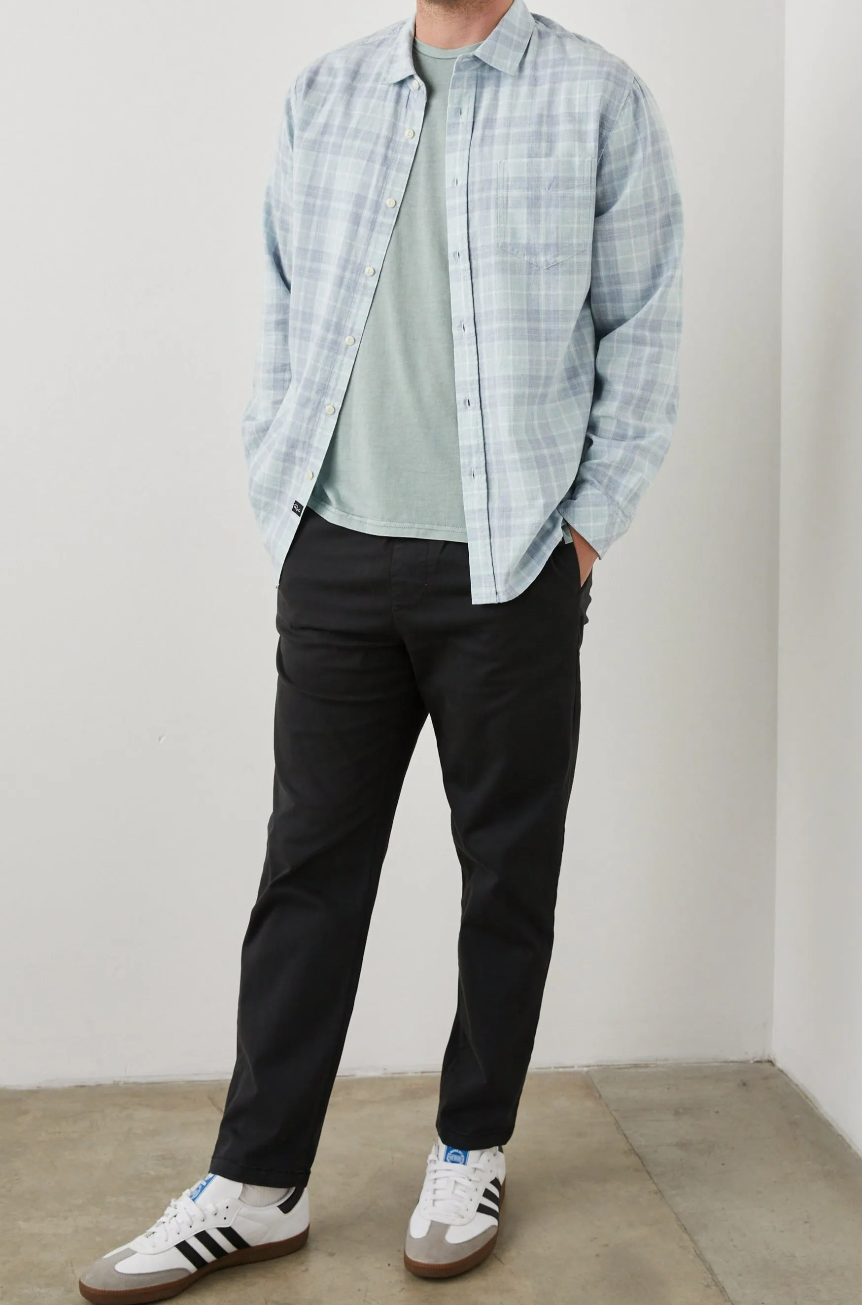 WYATT SHIRT - BITTER MELON CLOUD MELANGE sold by Rails product image thumbnail 3