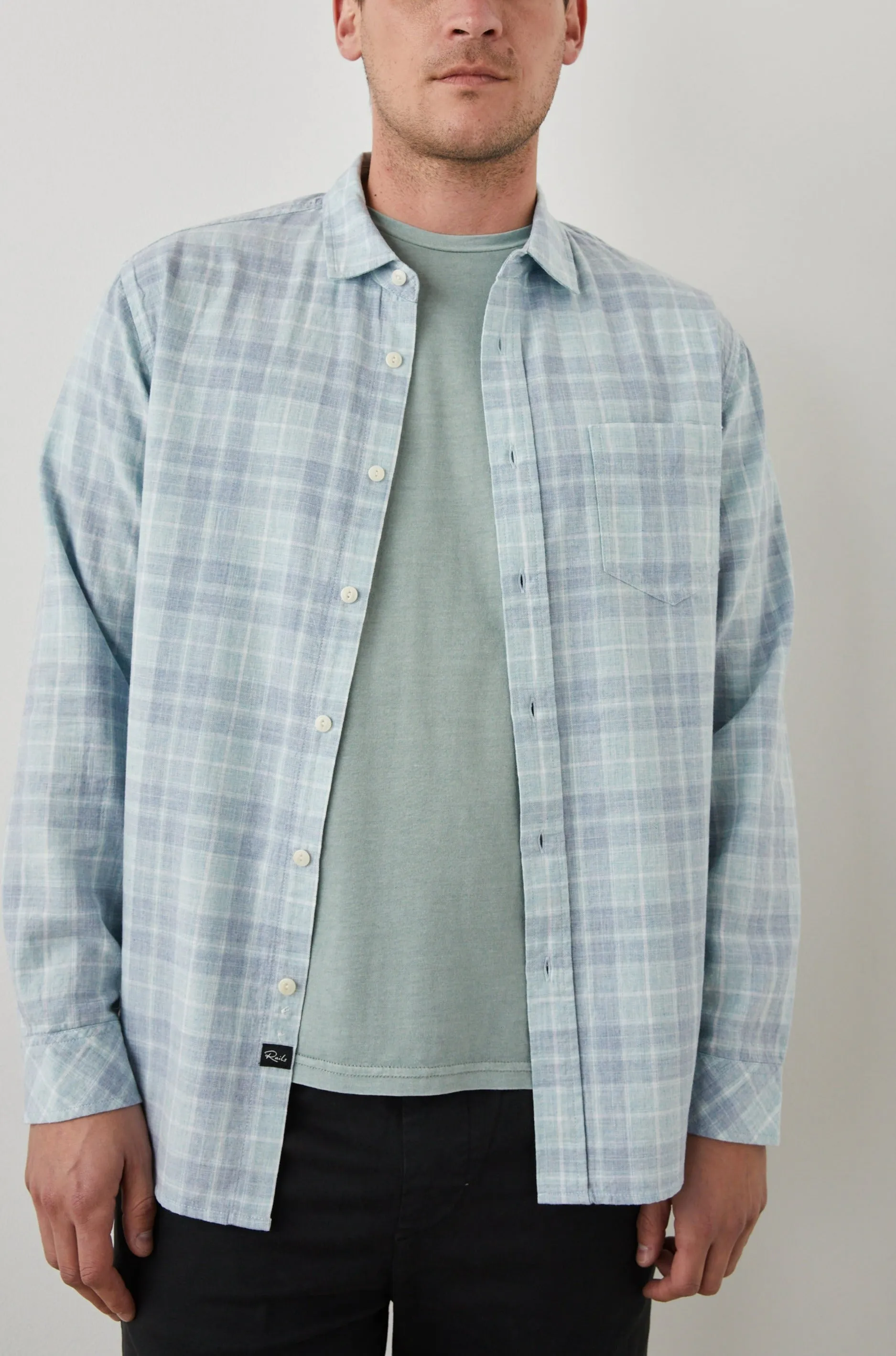 WYATT SHIRT - BITTER MELON CLOUD MELANGE sold by Rails product image thumbnail 4