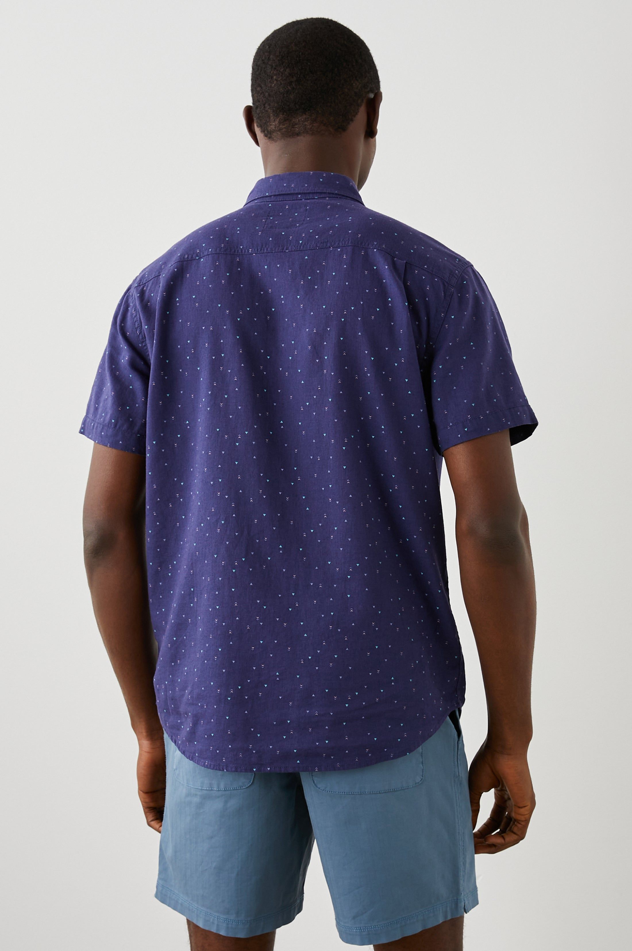 CARSON SHIRT - TRIANGLE GEO RETRO NAVY sold by Rails product image thumbnail 5
