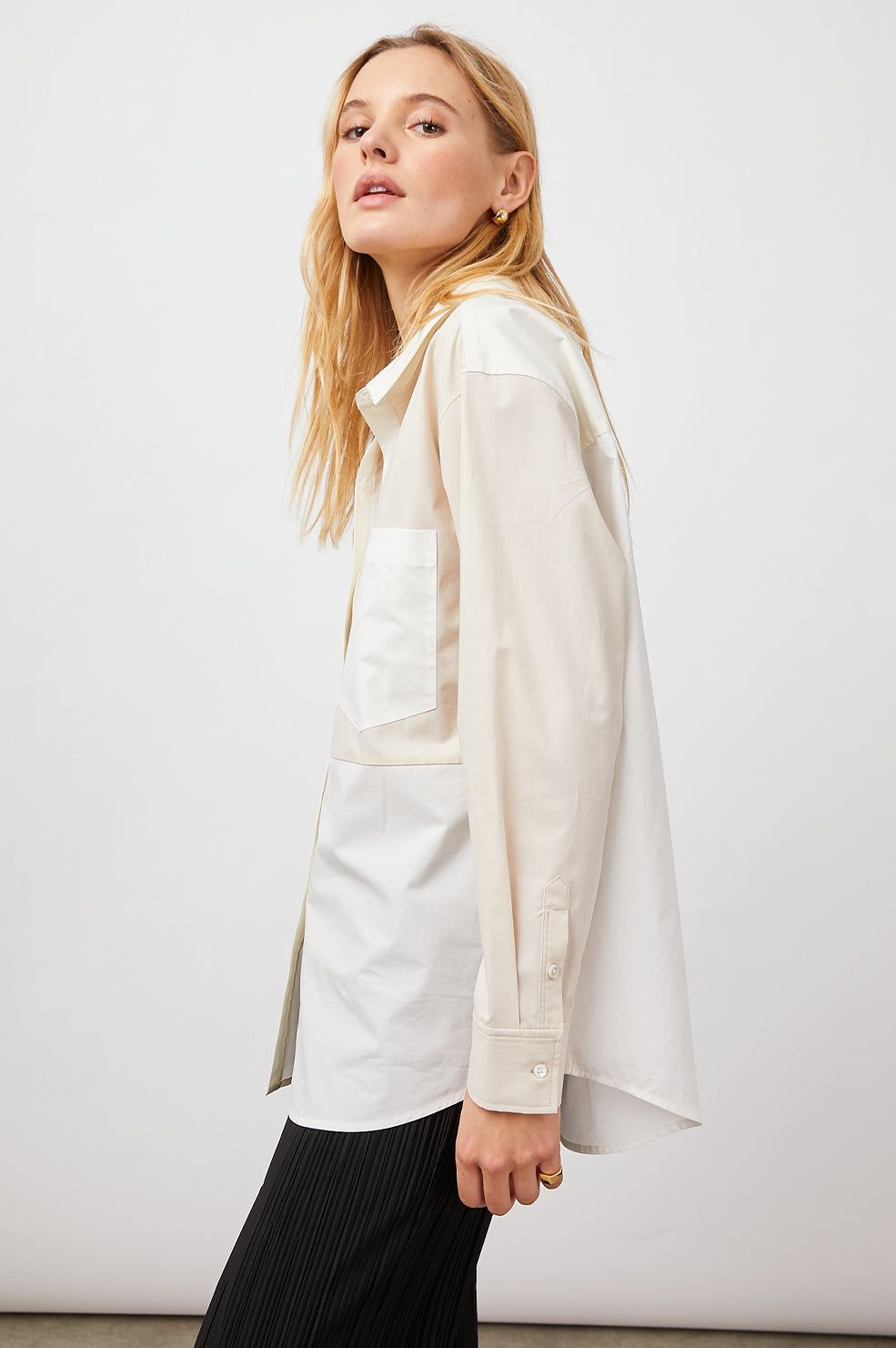ARLO SHIRT - IVORY COLOR BLOCK sold by Rails product image thumbnail 4