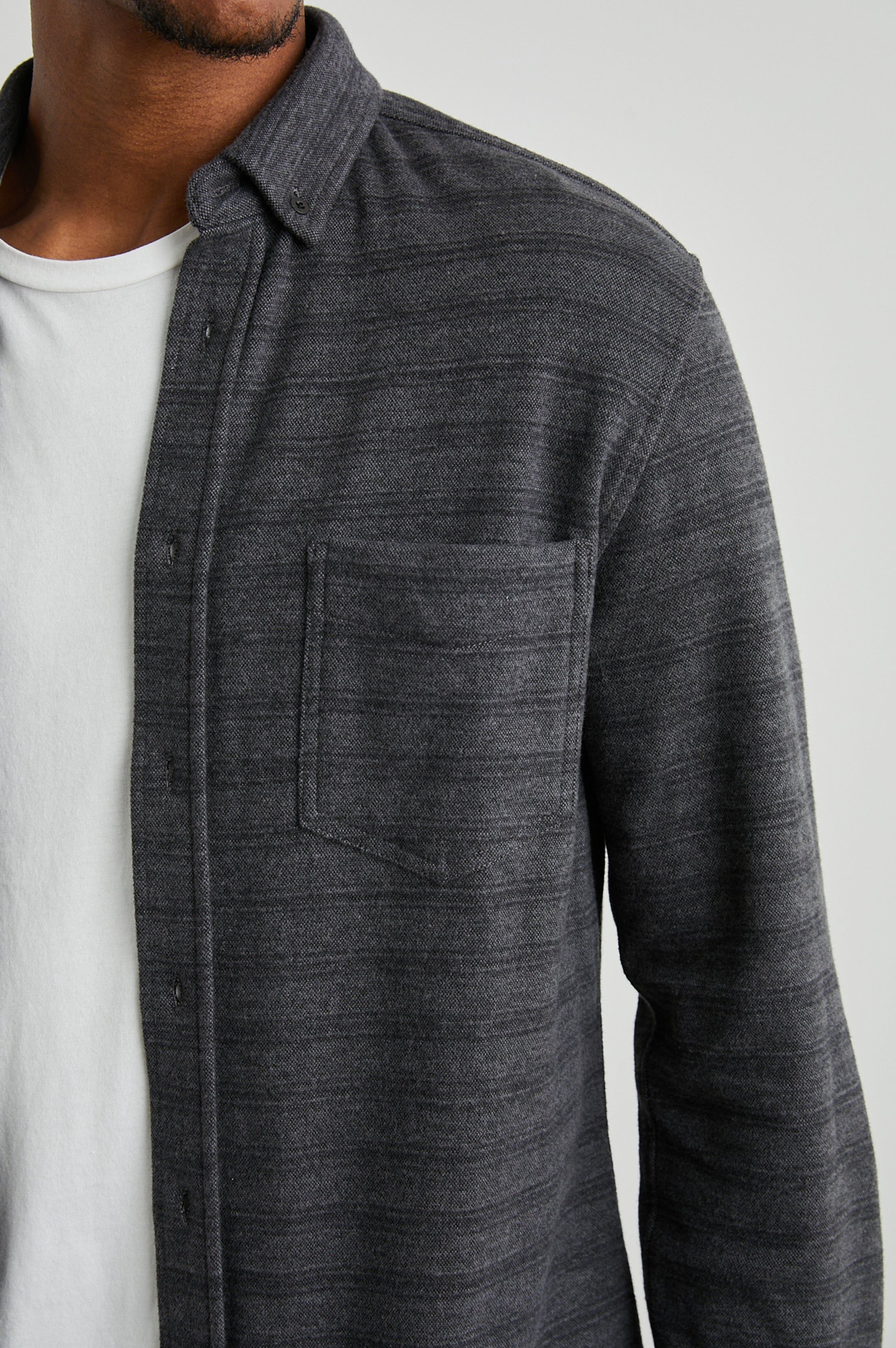 BERKELEY SHIRT - BLACK CHARCOAL STRIPE sold by Rails product image thumbnail 2