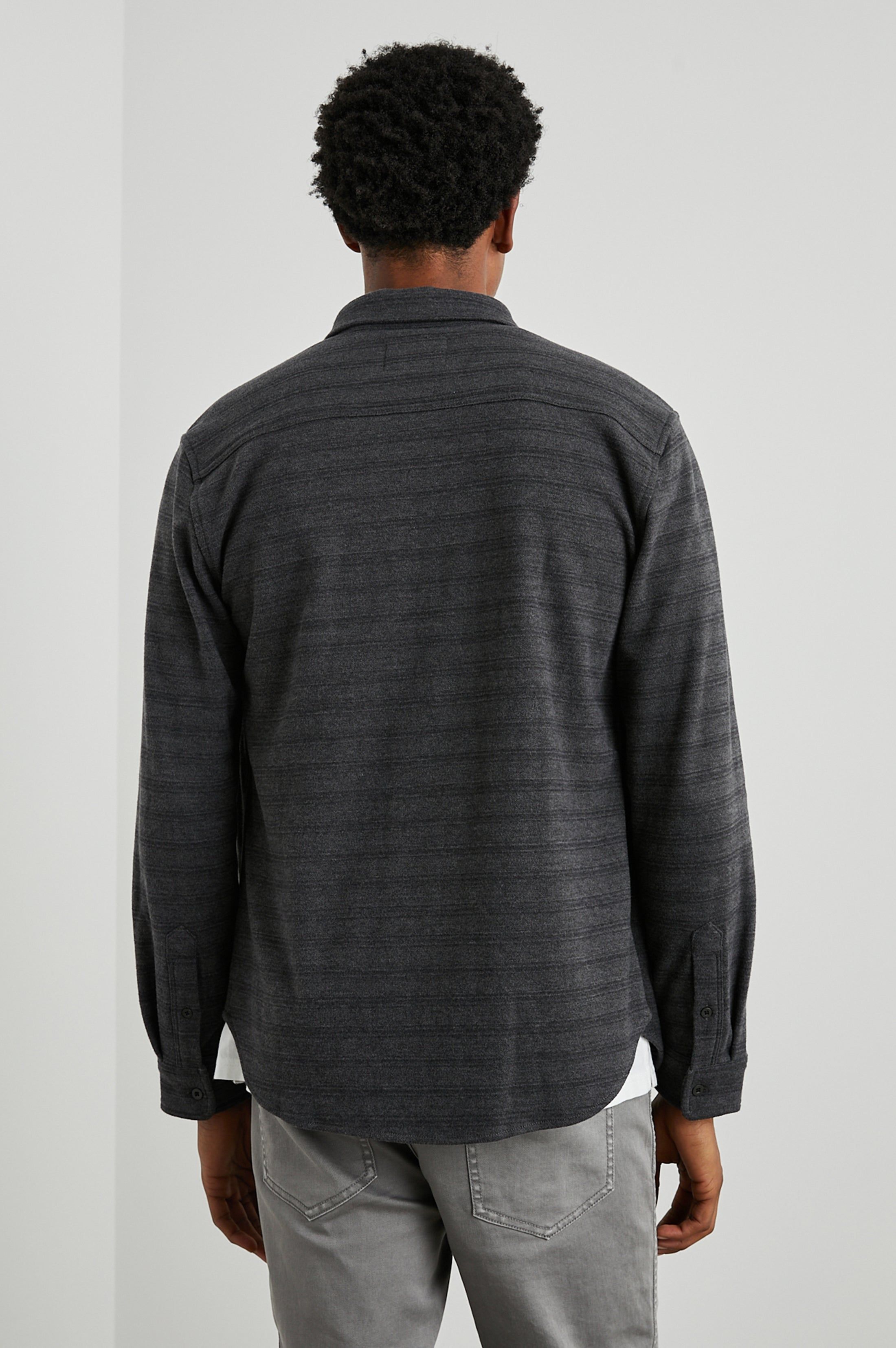 BERKELEY SHIRT - BLACK CHARCOAL STRIPE sold by Rails product image thumbnail 5