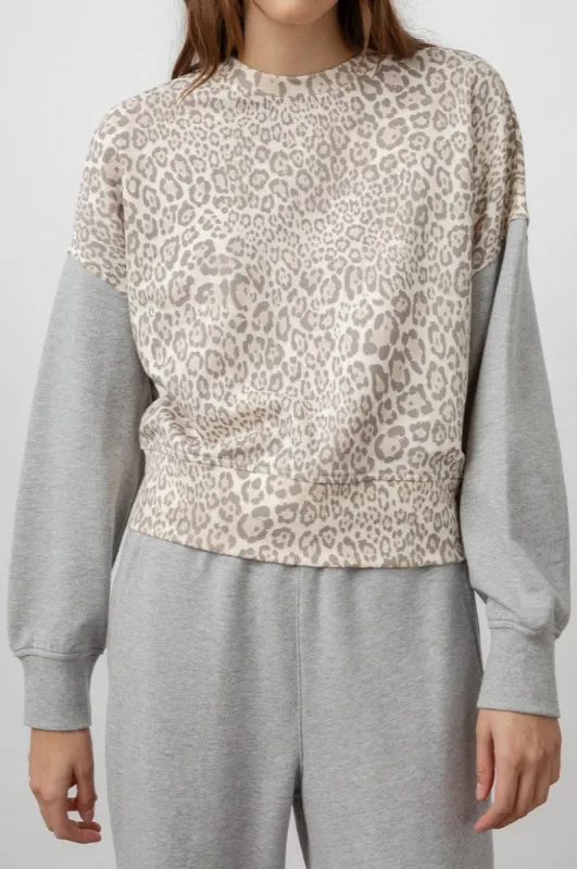 ALICE SWEATSHIRT - MIXED GREY CHEETAH sold by Rails