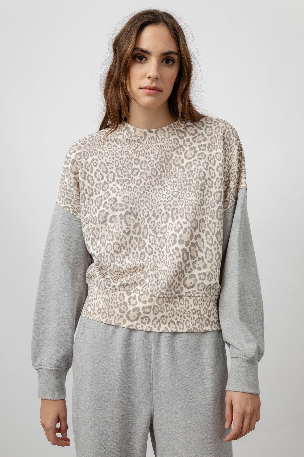 ALICE SWEATSHIRT - MIXED GREY CHEETAH sold by Rails