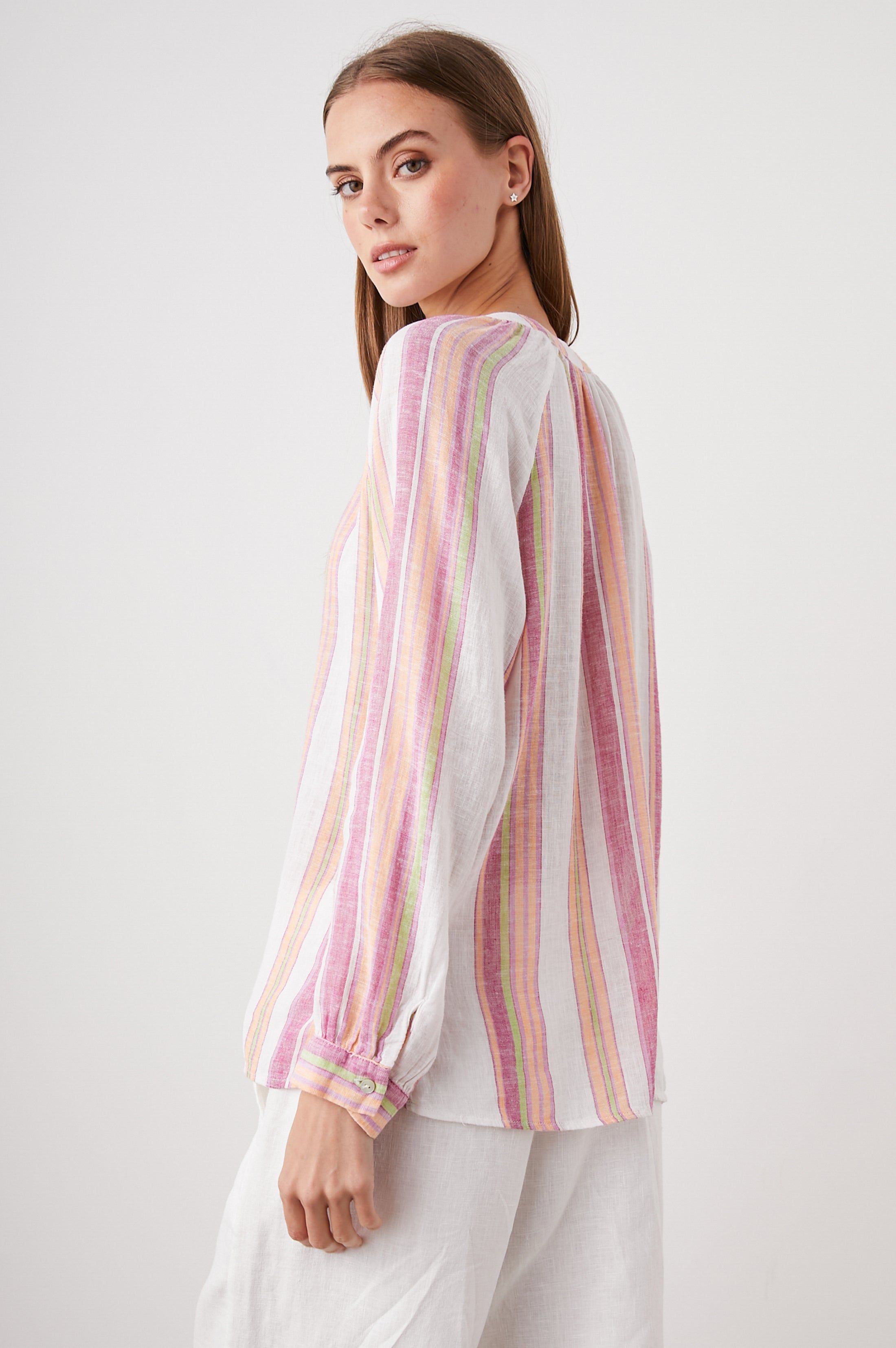 BRIELLE TOP - HIBISCUS STRIPE sold by Rails product image thumbnail 4