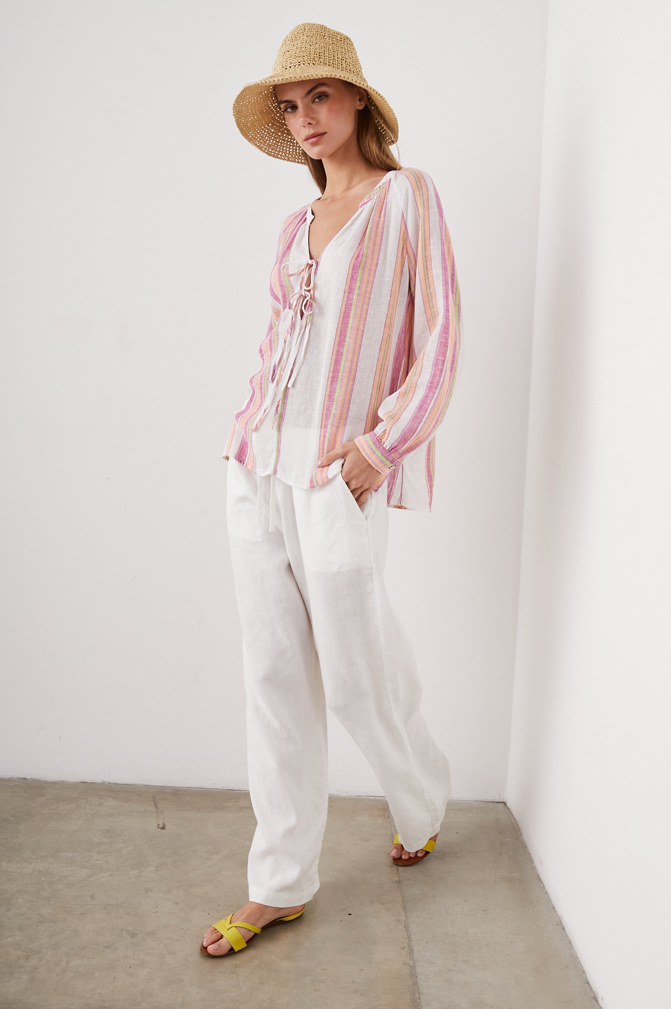 BRIELLE TOP - HIBISCUS STRIPE sold by Rails product image thumbnail 3