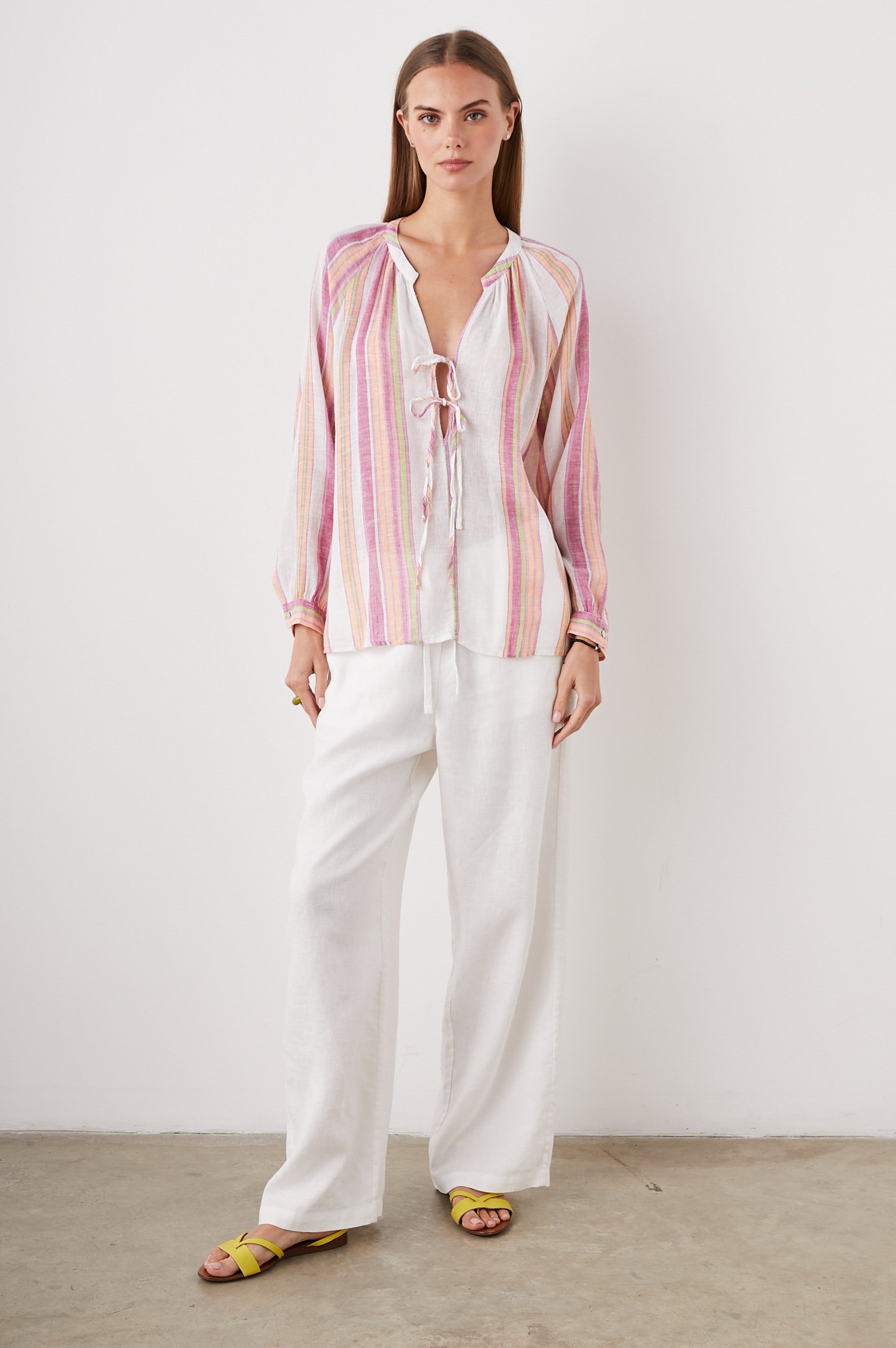 BRIELLE TOP - HIBISCUS STRIPE sold by Rails