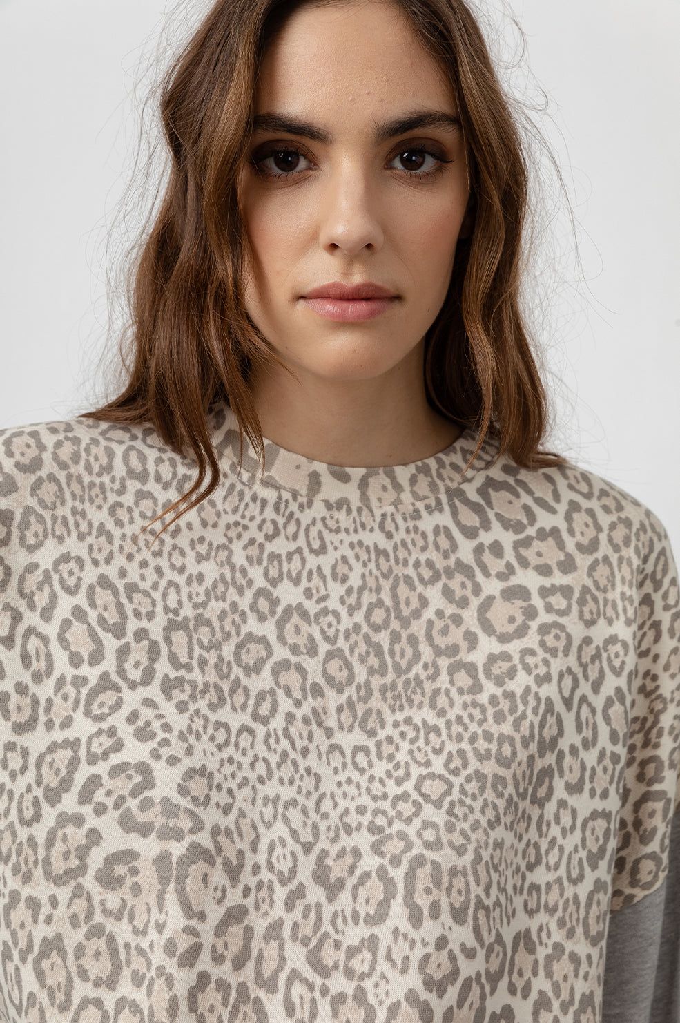 ALICE SWEATSHIRT - MIXED GREY CHEETAH sold by Rails product image thumbnail 2