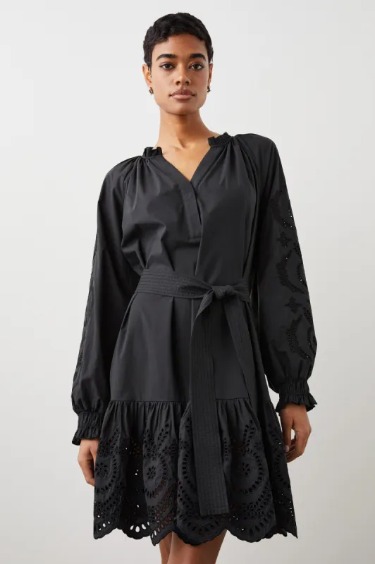 SAYLOR DRESS - BLACK EYELET sold by Rails