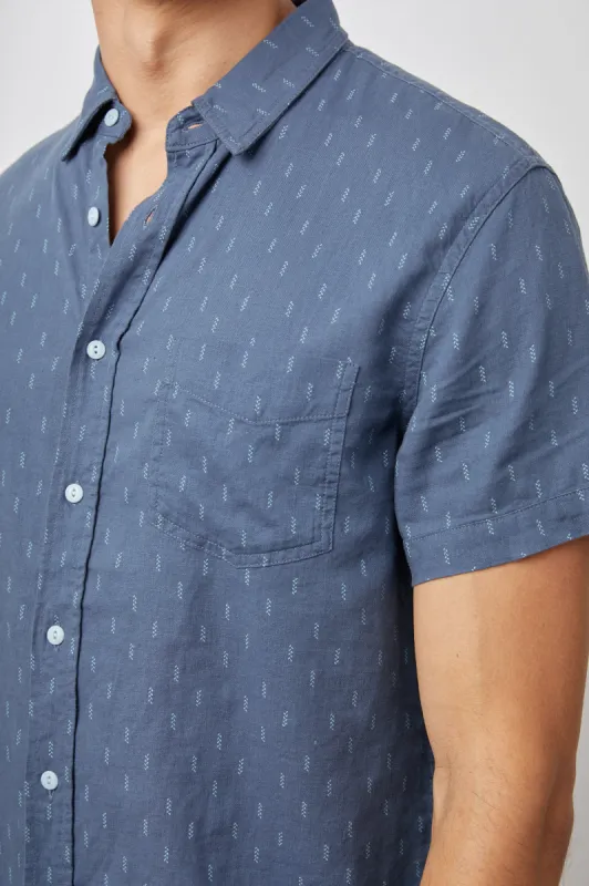 CARSON SHIRT - LOUIS LEAF NAVY GREEN sold by Rails