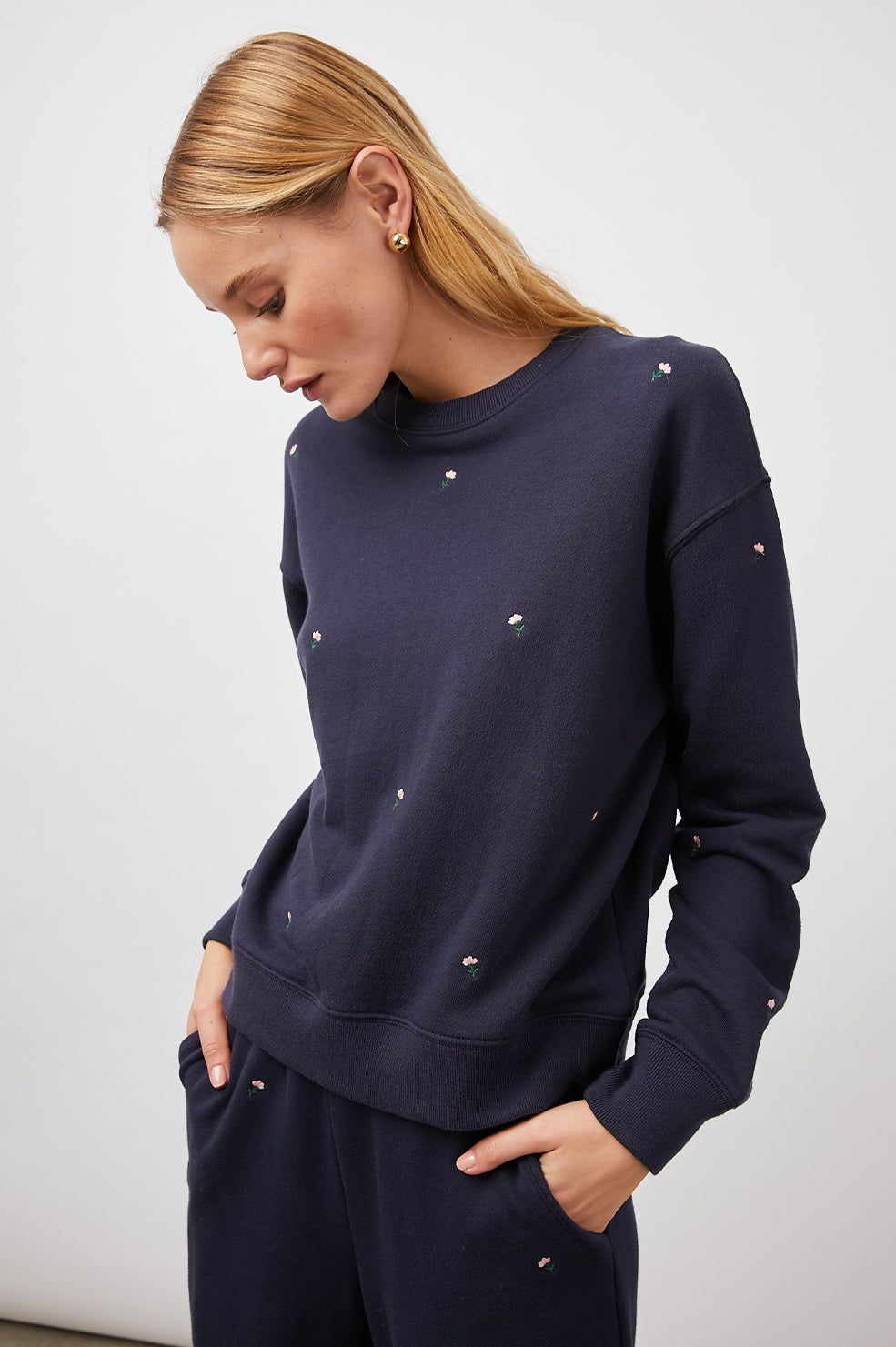 RAMONA SWEATSHIRT - NAVY BUDS sold by Rails