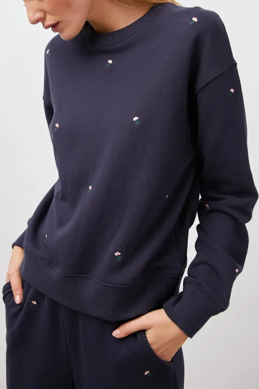 RAMONA SWEATSHIRT - NAVY BUDS sold by Rails