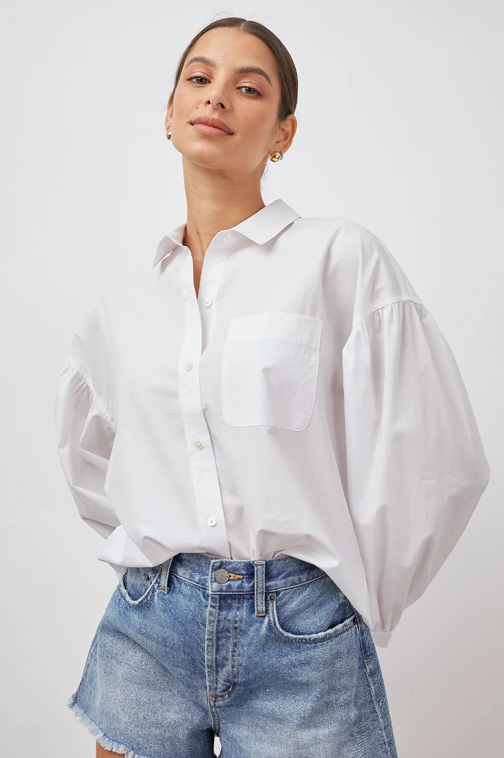 JANAE SHIRT - WHITE sold by Rails