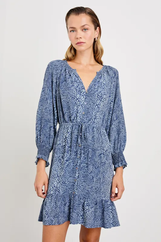 ELIZA DRESS - NAVY PYTHON sold by Rails