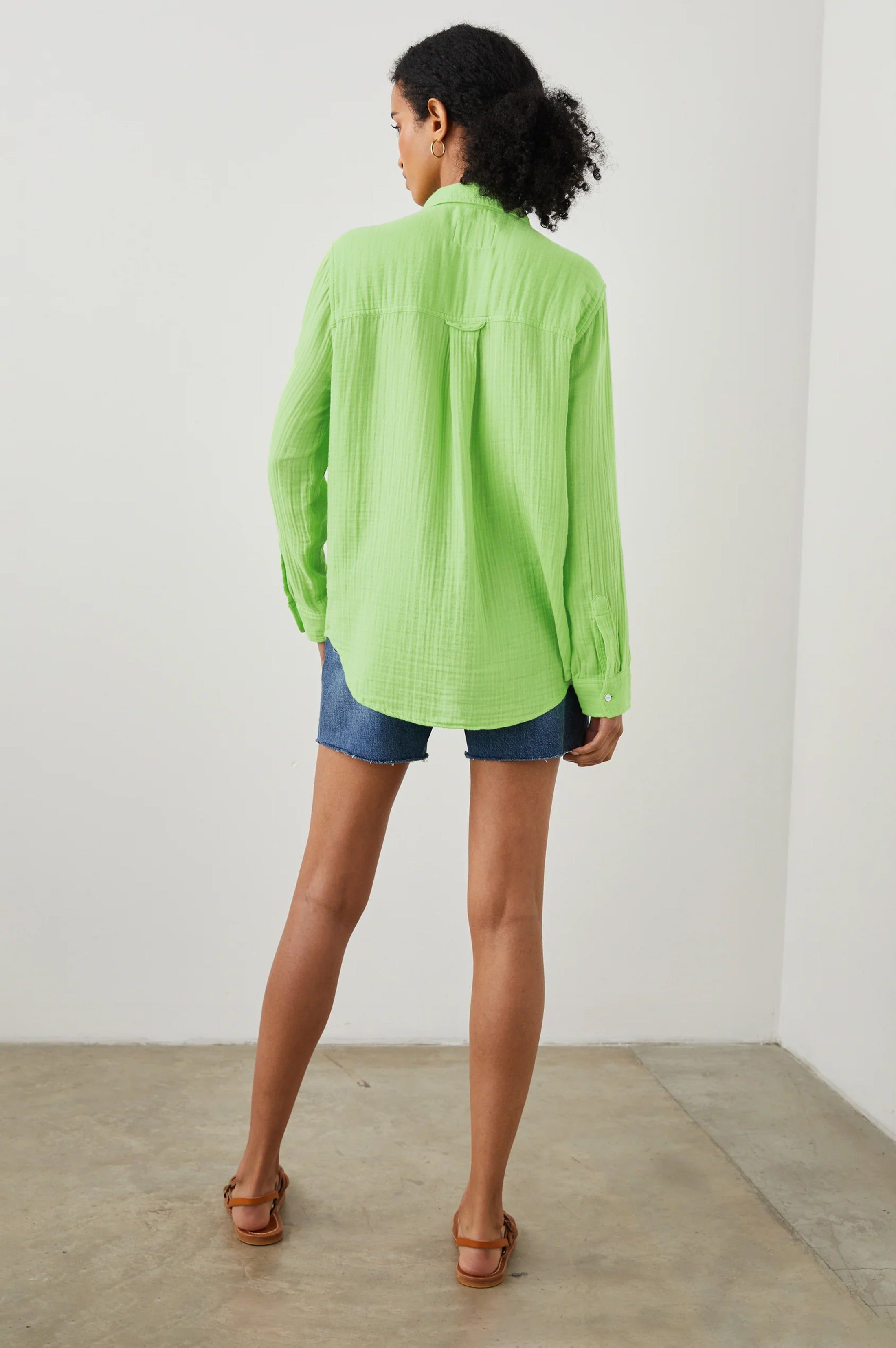 ELLIS SHIRT - JADE LIME sold by Rails product image thumbnail 4