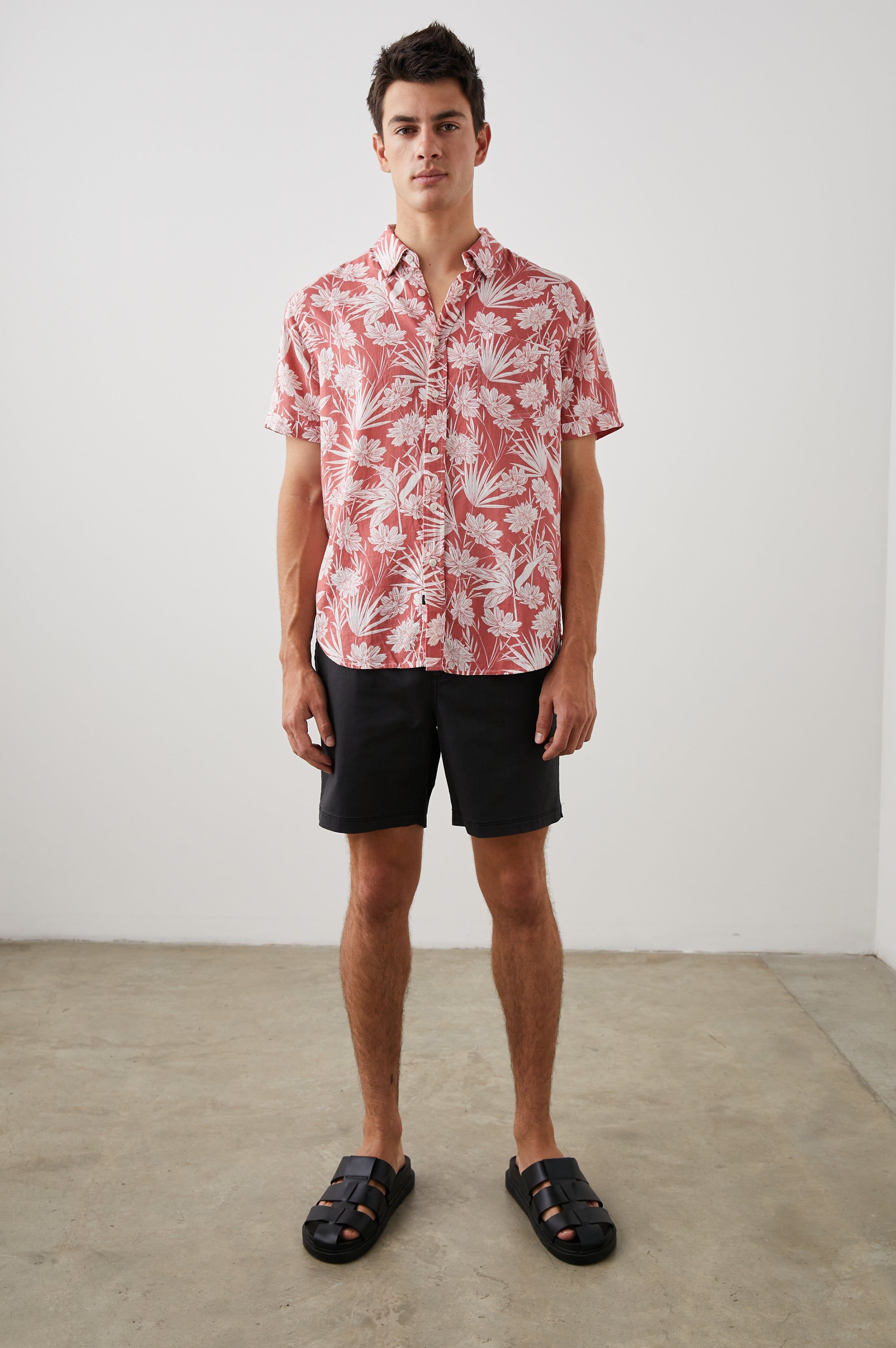 CARSON SHIRT - JUNGLE FOLIAGE RED sold by Rails product image thumbnail 4