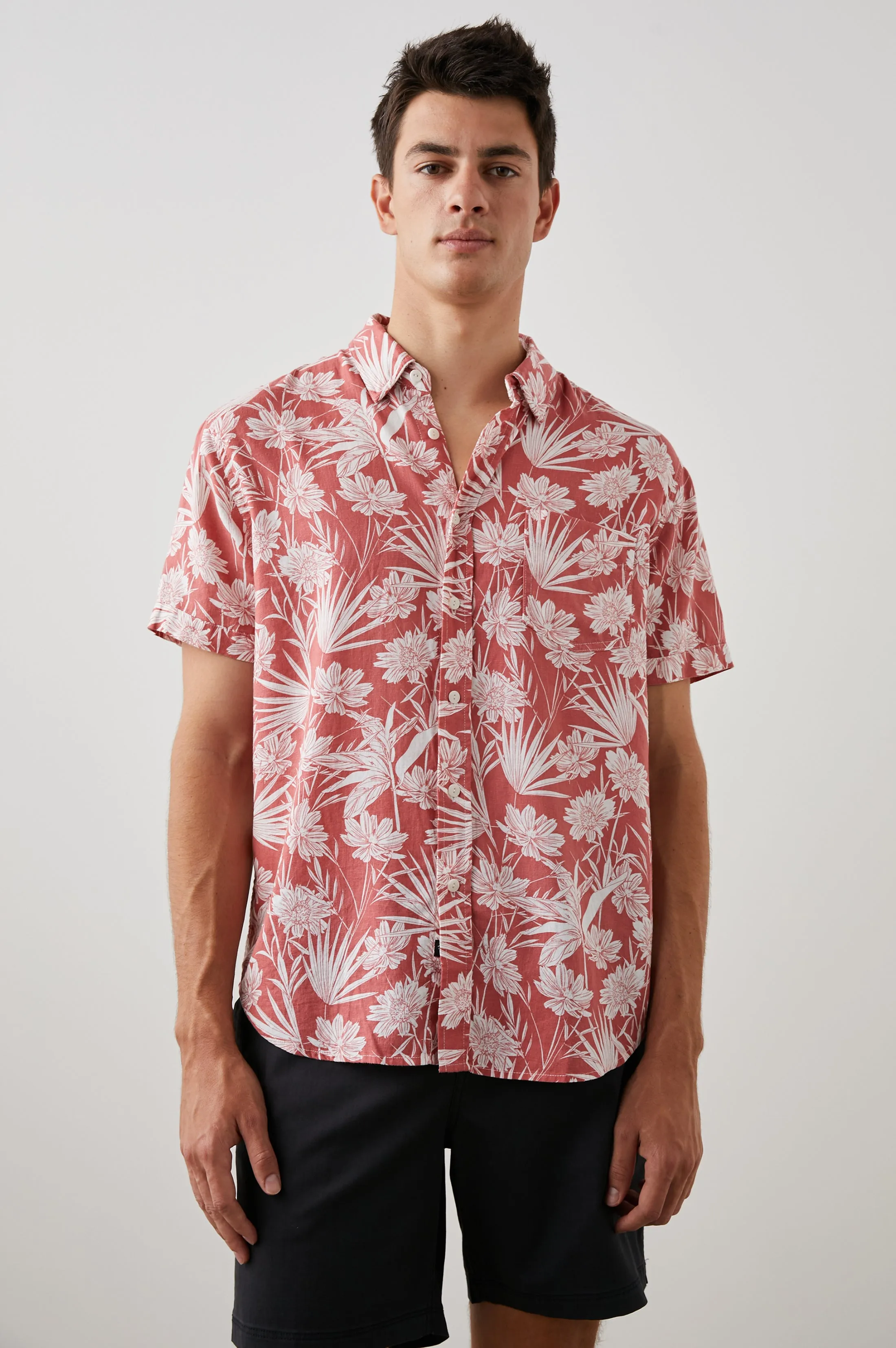 CARSON SHIRT - JUNGLE FOLIAGE RED sold by Rails product image thumbnail 3