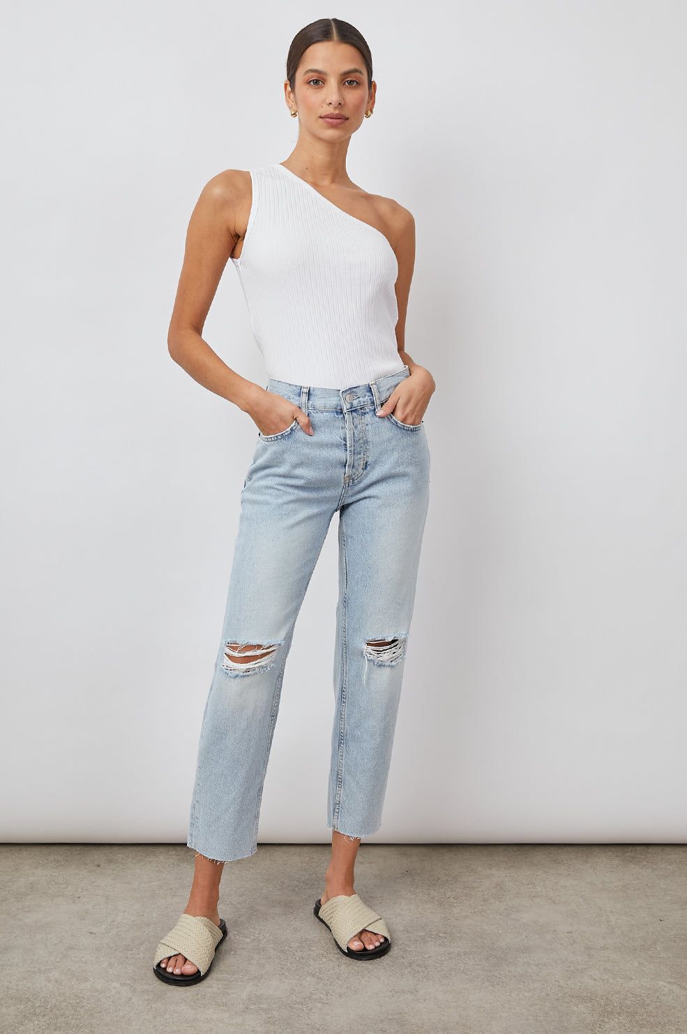 ATWATER BOYFRIEND - SKY BLUE DISTRESS sold by Rails