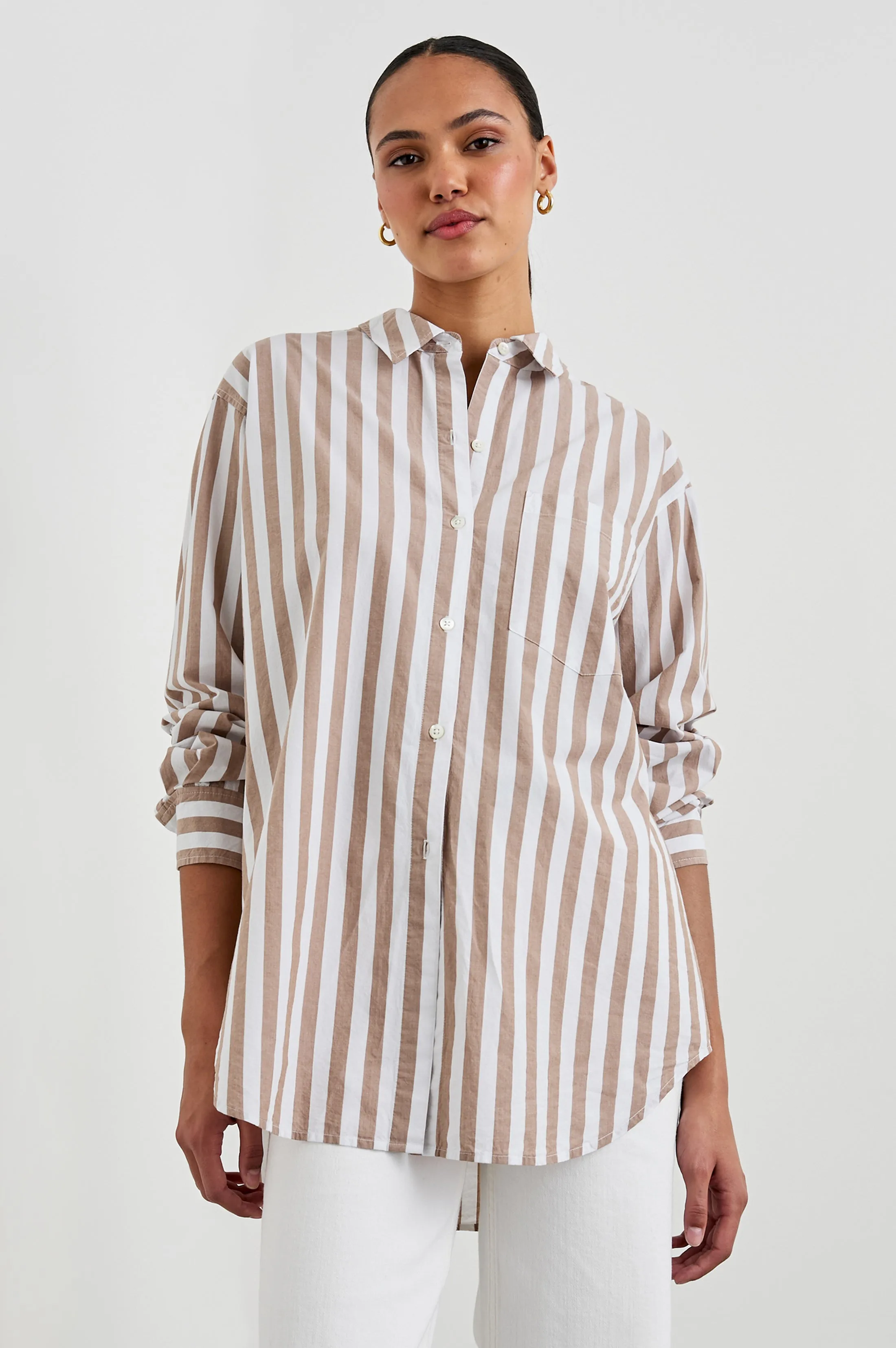 ELSA SHIRT - RUSSET WHITE STRIPE sold by Rails product image thumbnail 4