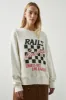 RELAXED CREW SWEATSHIRT - IVORY RAILS RACING sold by Rails