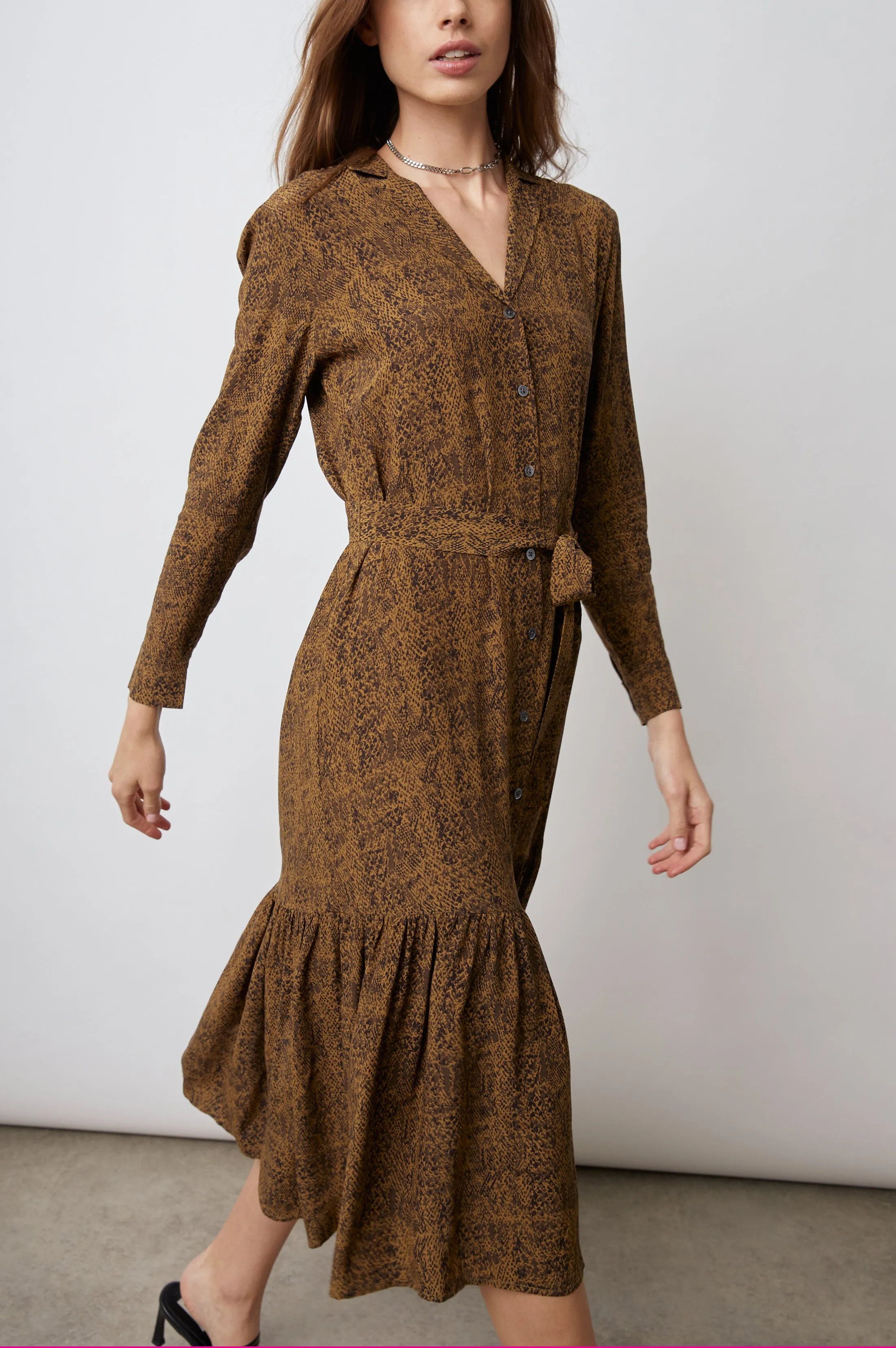 BEATRICE DRESS - SEPIA PYTHON sold by Rails product image thumbnail 3