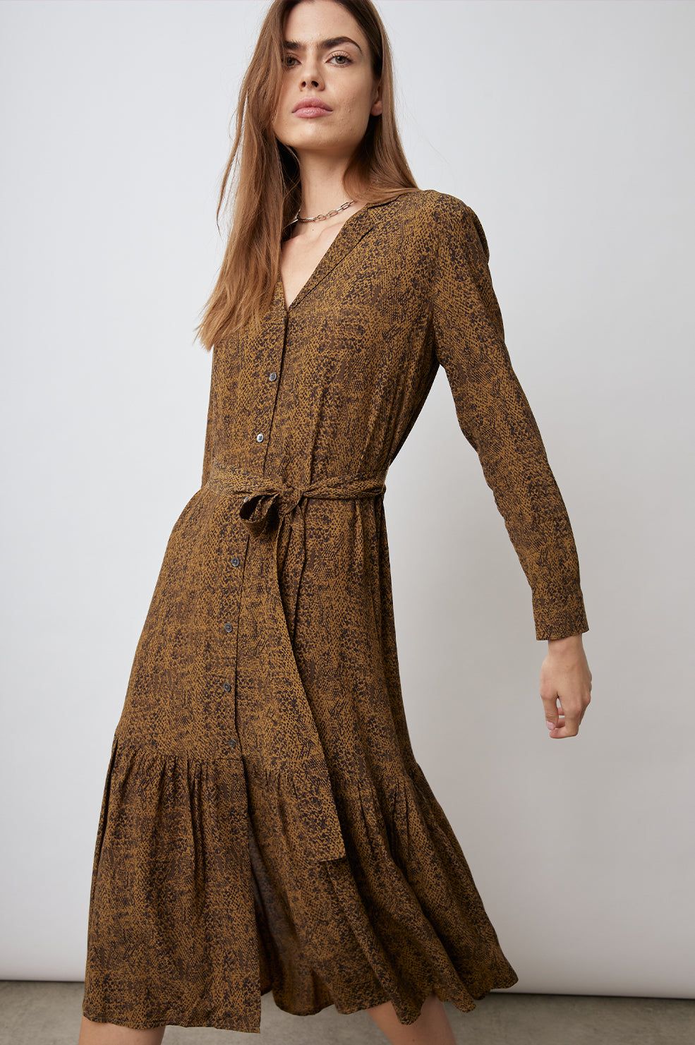 BEATRICE DRESS - SEPIA PYTHON sold by Rails product image thumbnail 3