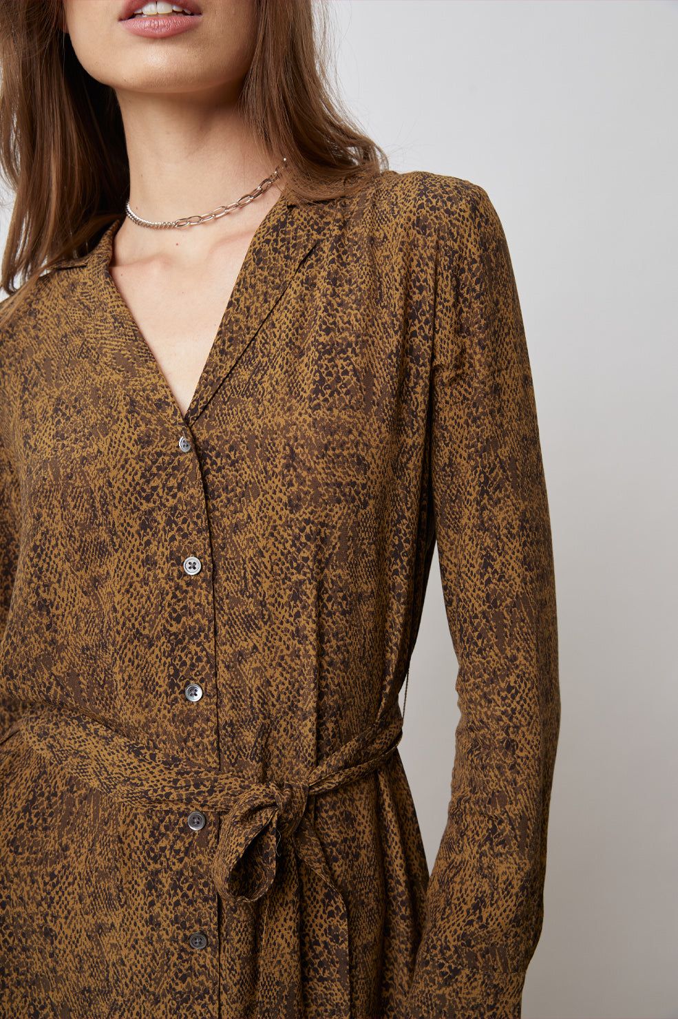 BEATRICE DRESS - SEPIA PYTHON sold by Rails product image thumbnail 2