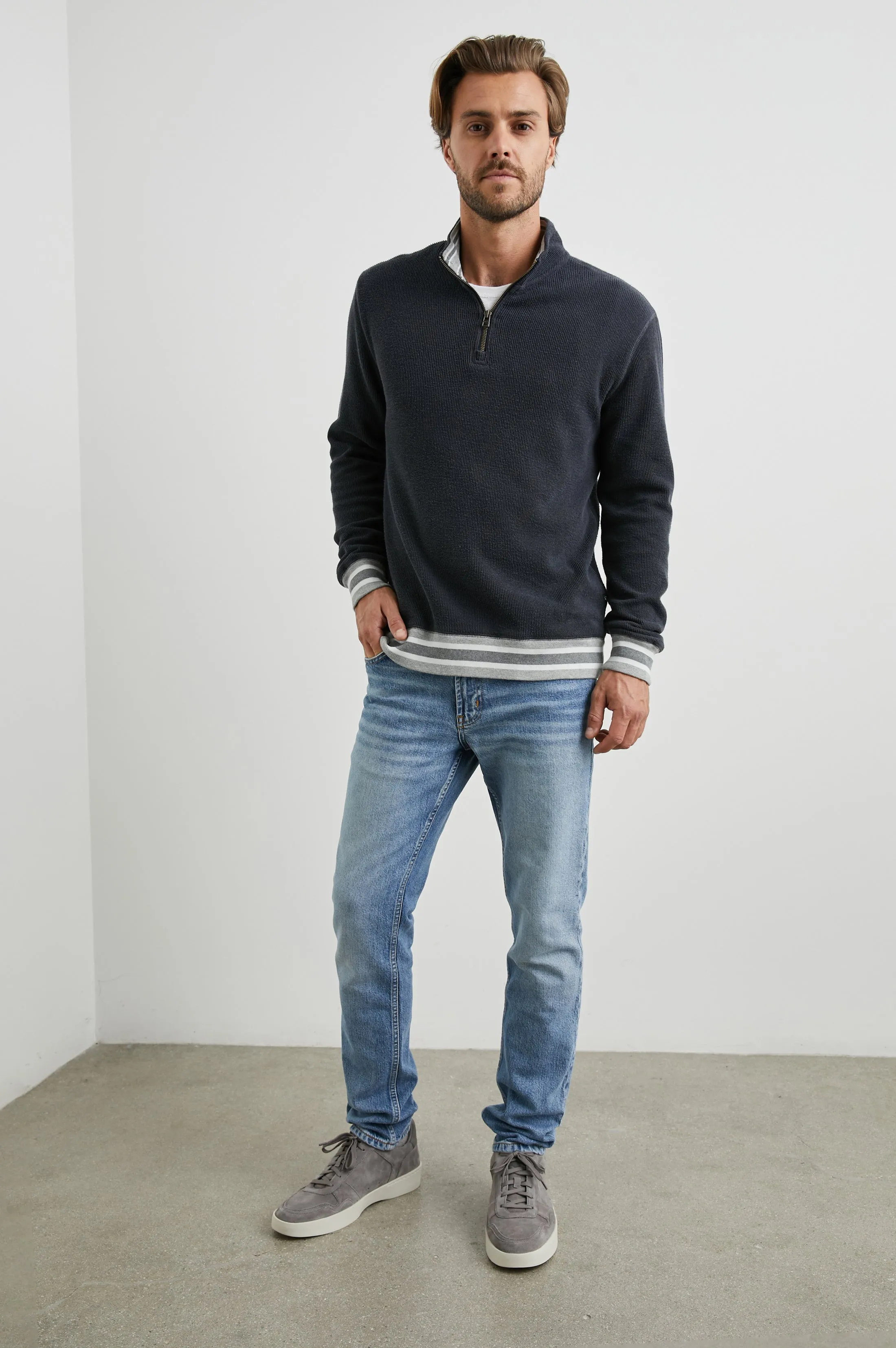 WARD QUARTER ZIP - KNITTANY BLUE sold by Rails product image thumbnail 4