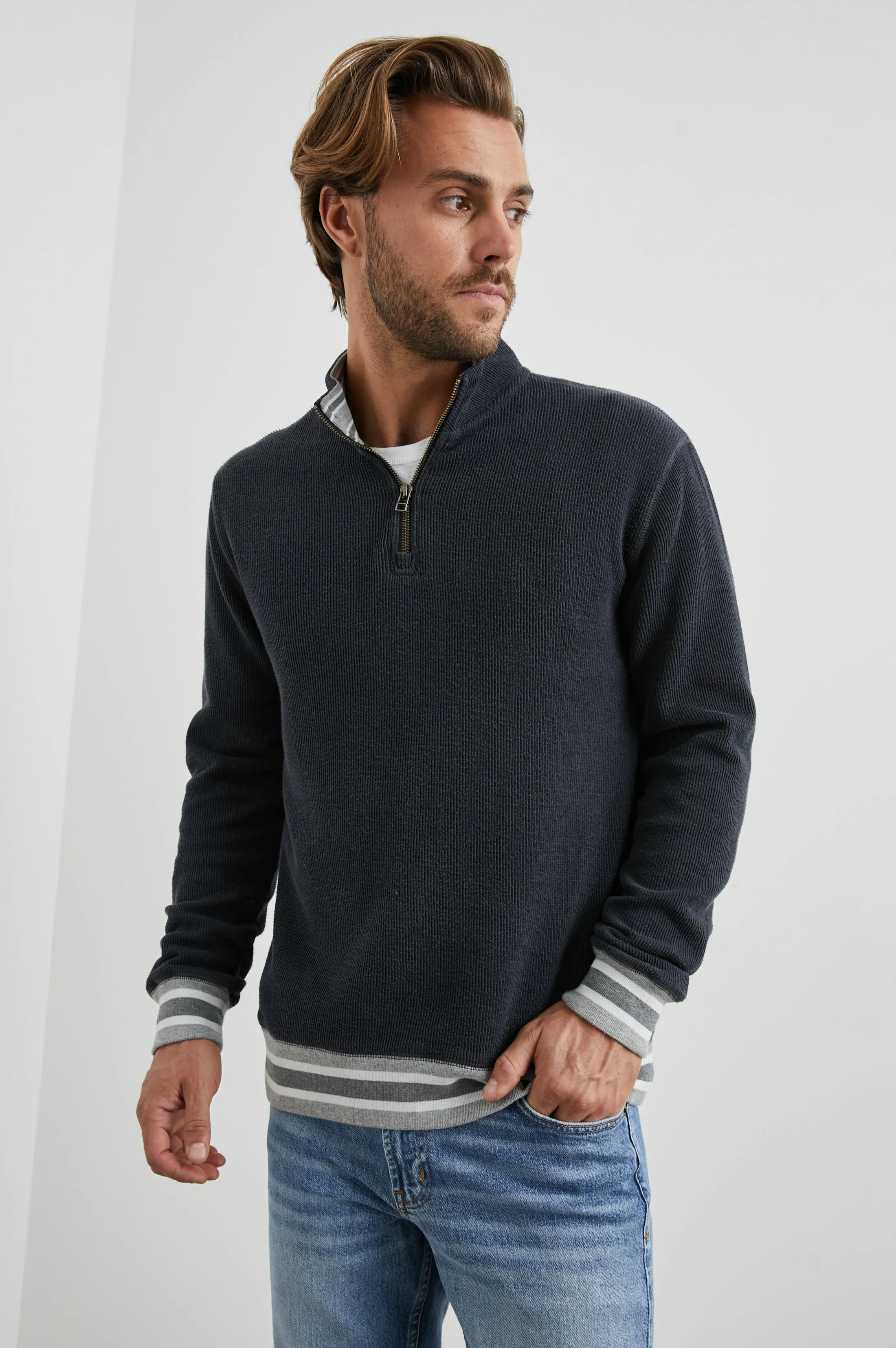 WARD QUARTER ZIP - KNITTANY BLUE sold by Rails product image thumbnail 2