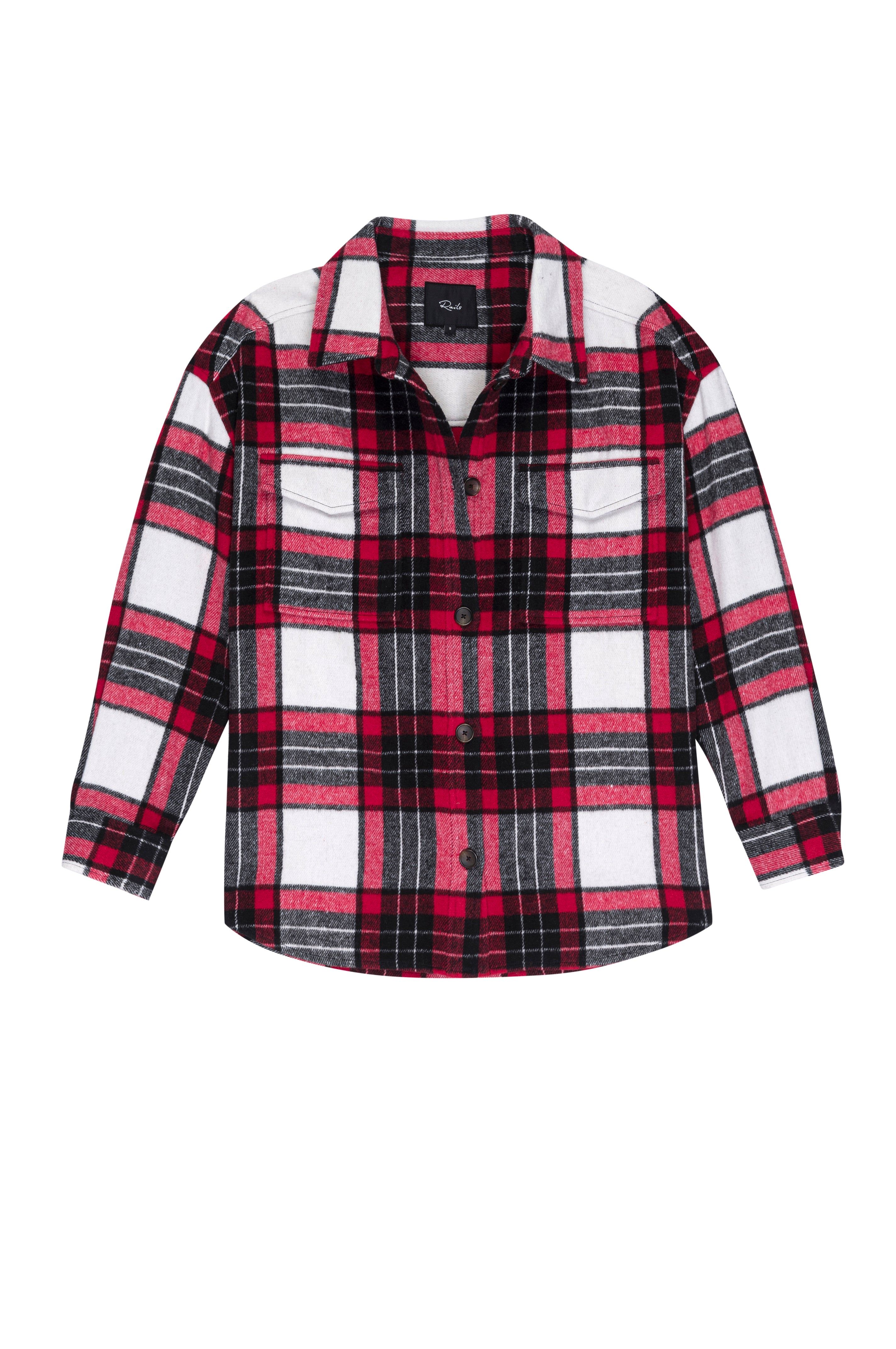 TURNER SHIRT JACKET - IVORY CRIMSON JET sold by Rails product image thumbnail 5