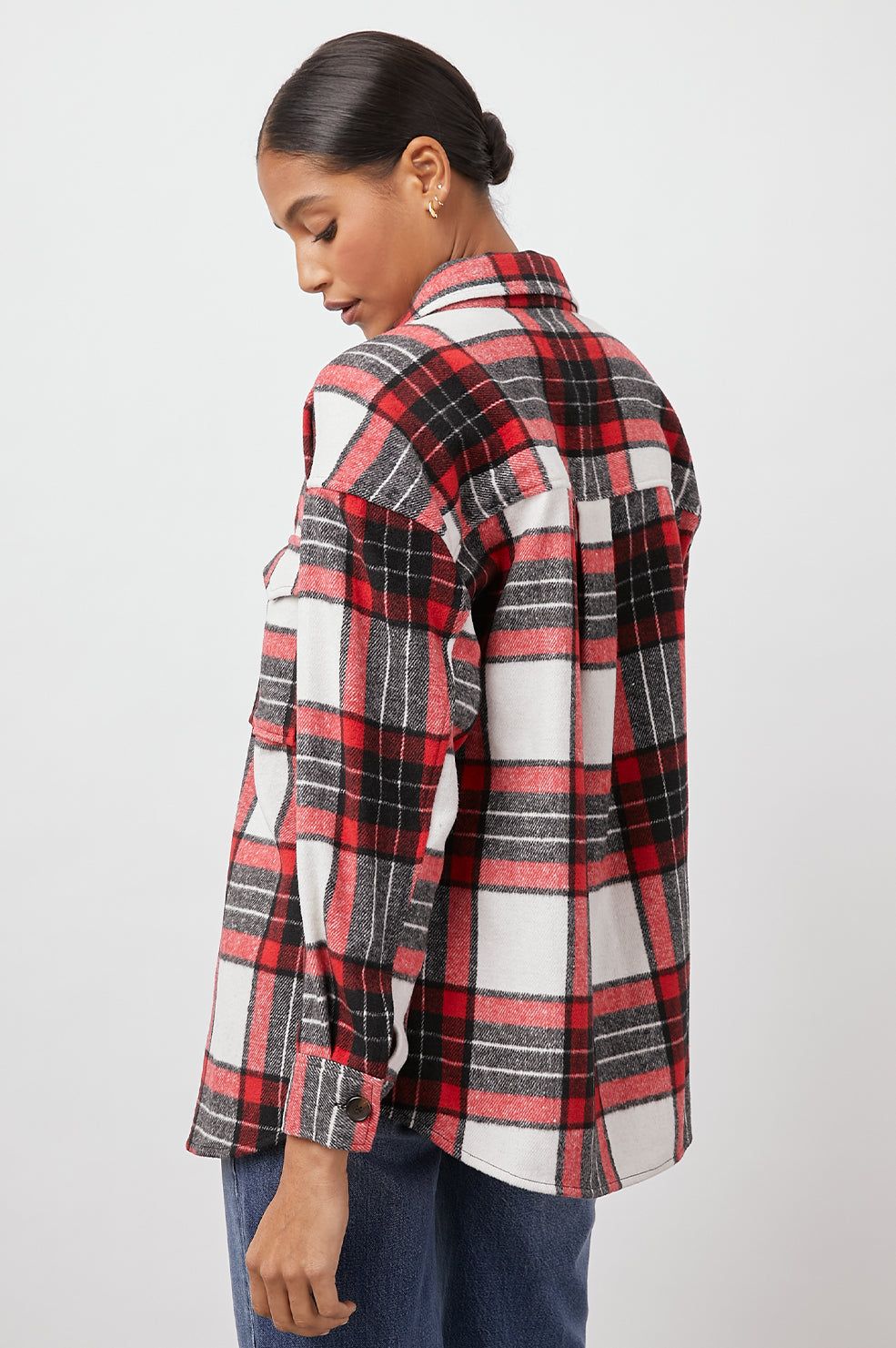 TURNER SHIRT JACKET - IVORY CRIMSON JET sold by Rails product image thumbnail 4