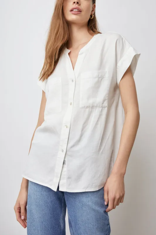 MEL SHIRT - WHITE sold by Rails