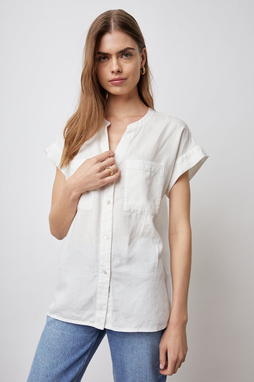 MEL SHIRT - WHITE sold by Rails product image thumbnail 3