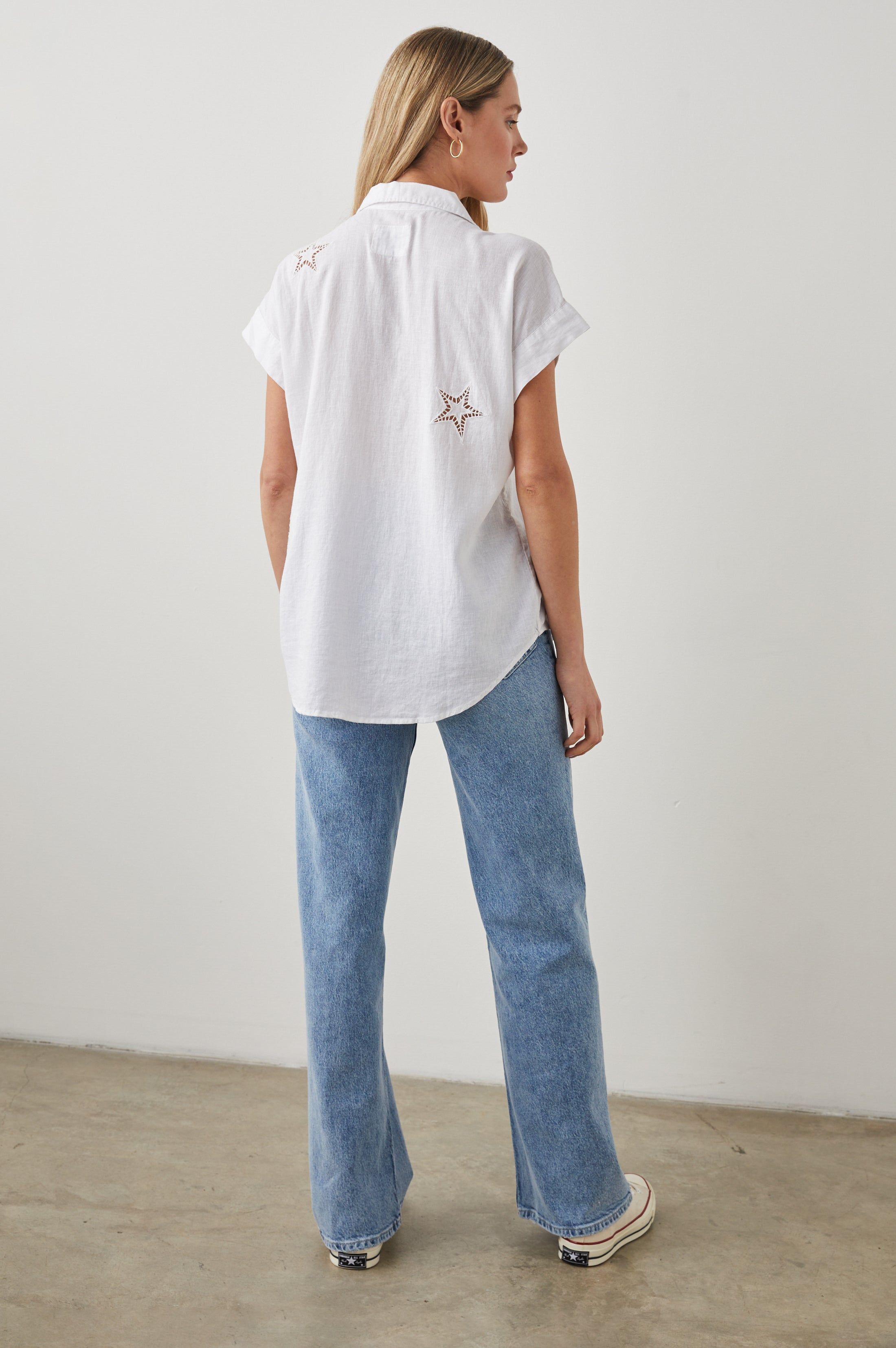 JAMIE SHIRT - WHITE EYELET STARS sold by Rails product image thumbnail 4