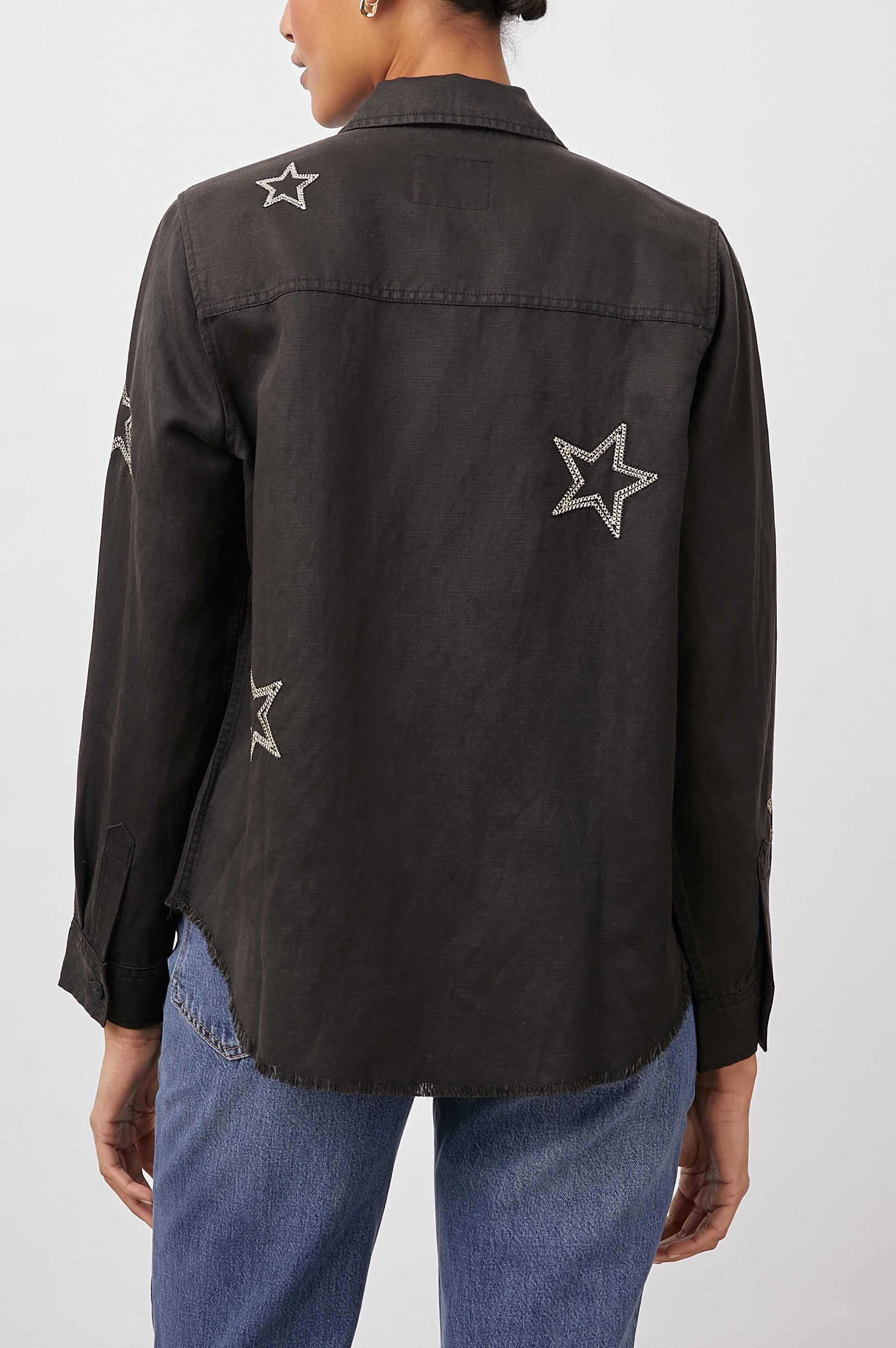 LOREN SHIRT JACKET - BLACK METALLIC STARS sold by Rails product image thumbnail 4