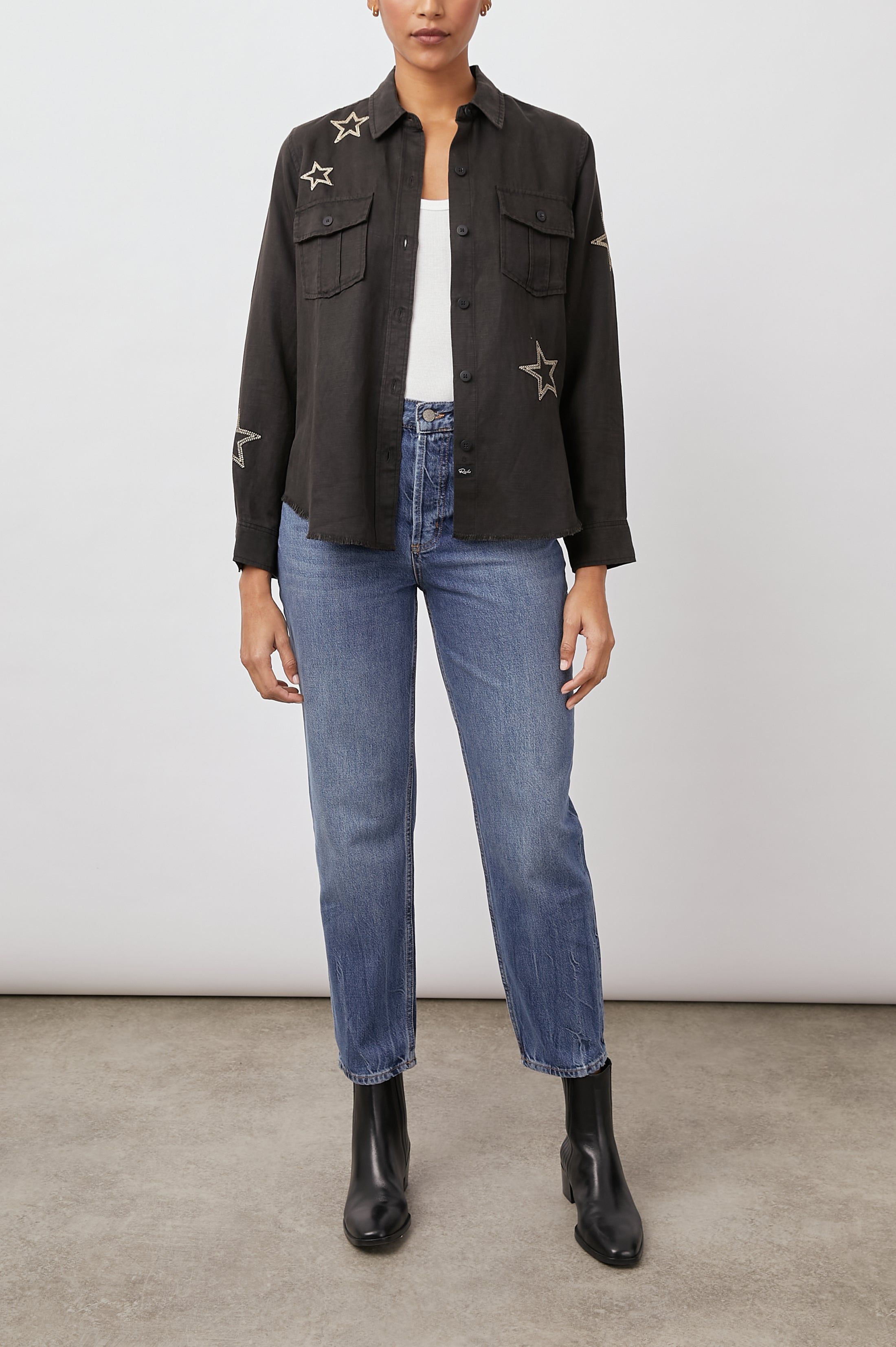 LOREN SHIRT JACKET - BLACK METALLIC STARS sold by Rails product image thumbnail 3