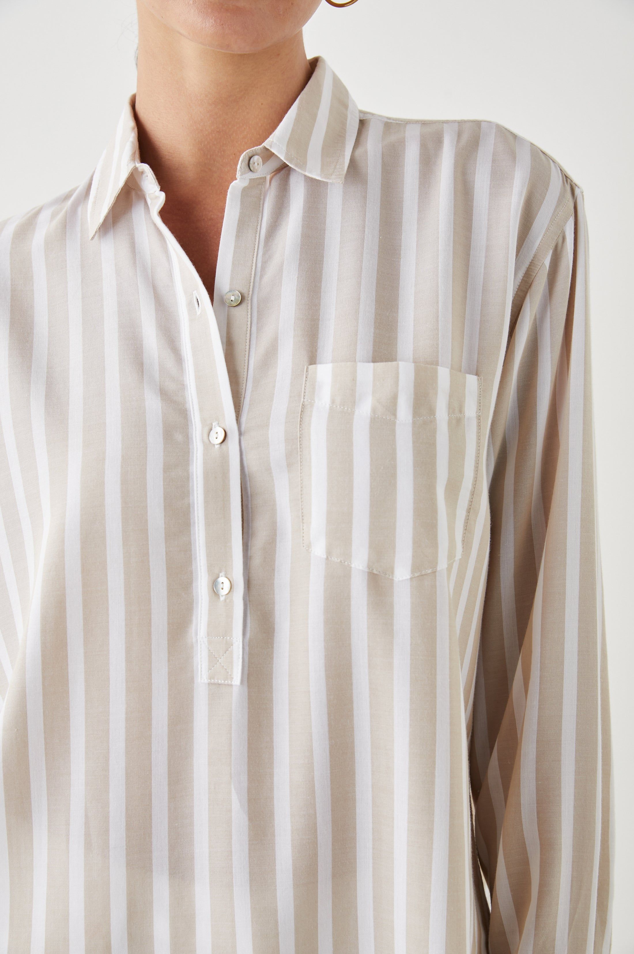 ELLE SHIRT - NATURAL STRIPE sold by Rails product image thumbnail 2