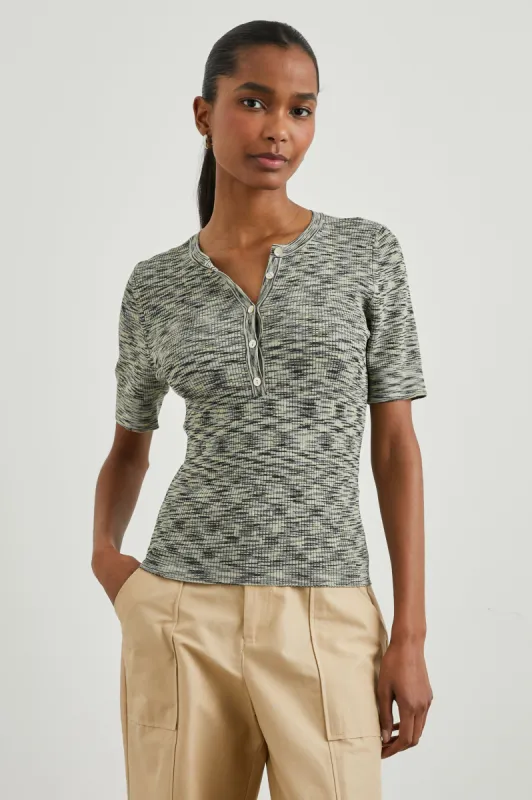 TONI TOP - MINT NAVY SPACE DYE sold by Rails