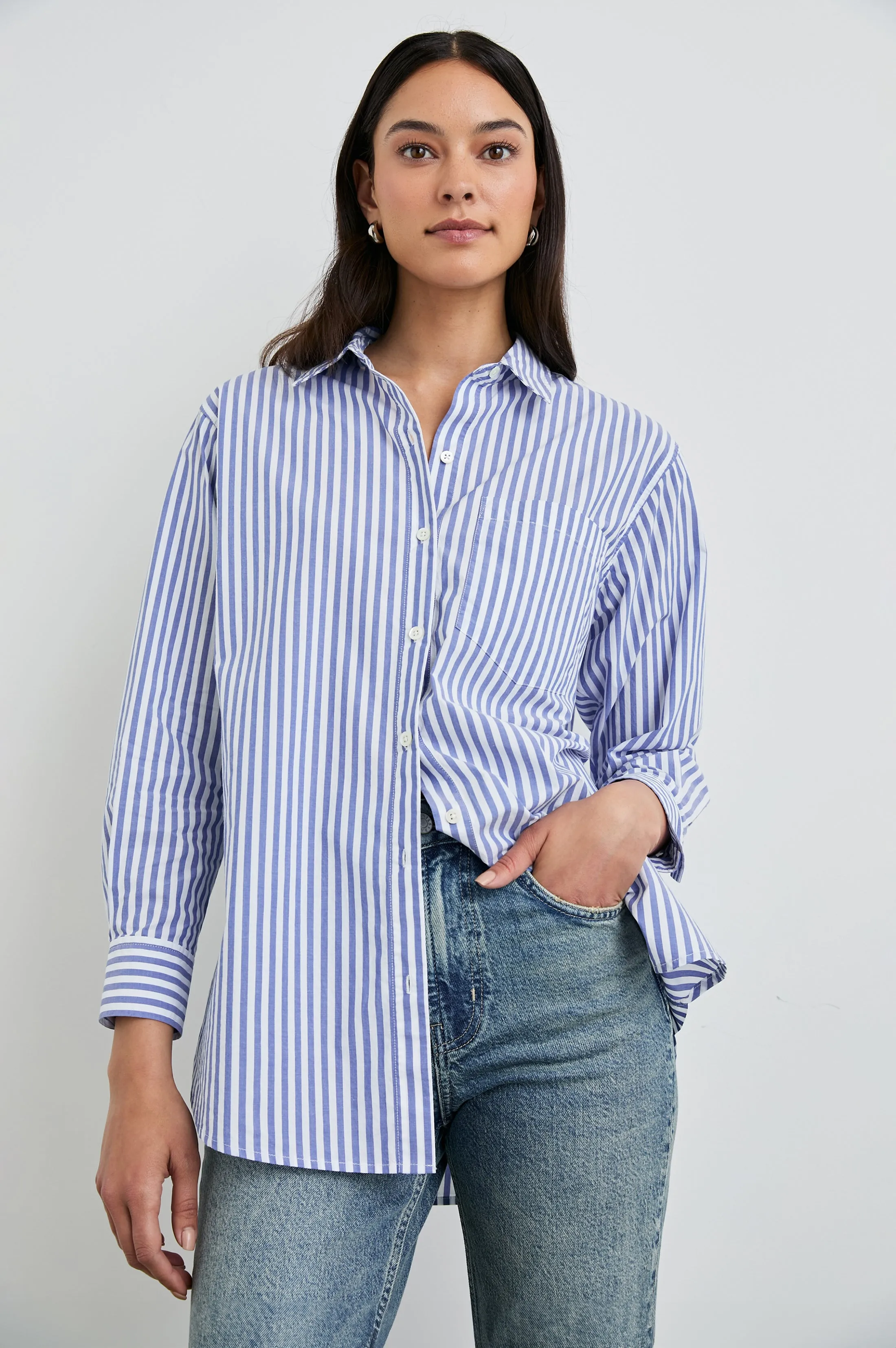 ELSA SHIRT - MARINER WHITE STRIPE sold by Rails product image thumbnail 4