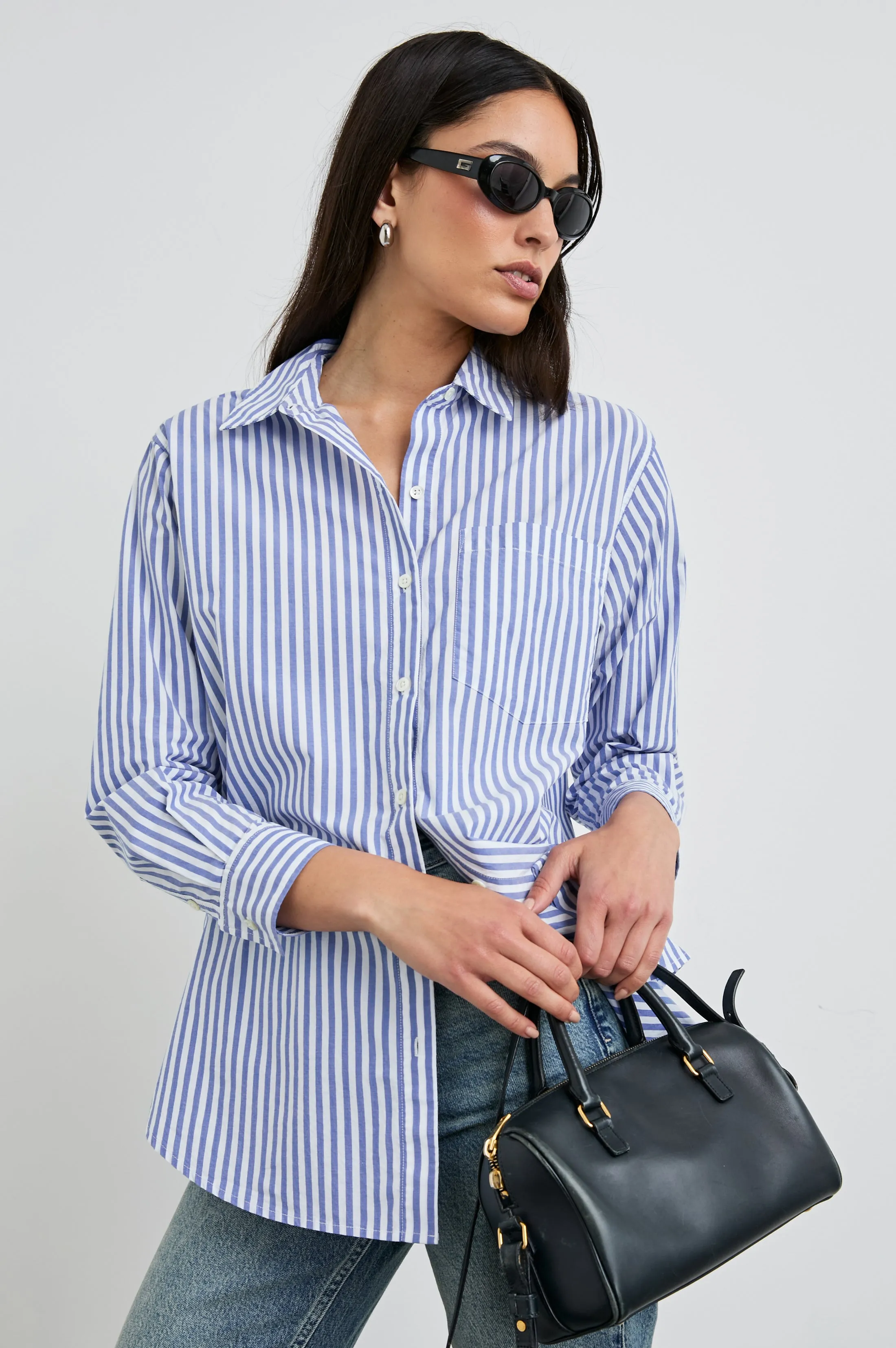 ELSA SHIRT - MARINER WHITE STRIPE sold by Rails
